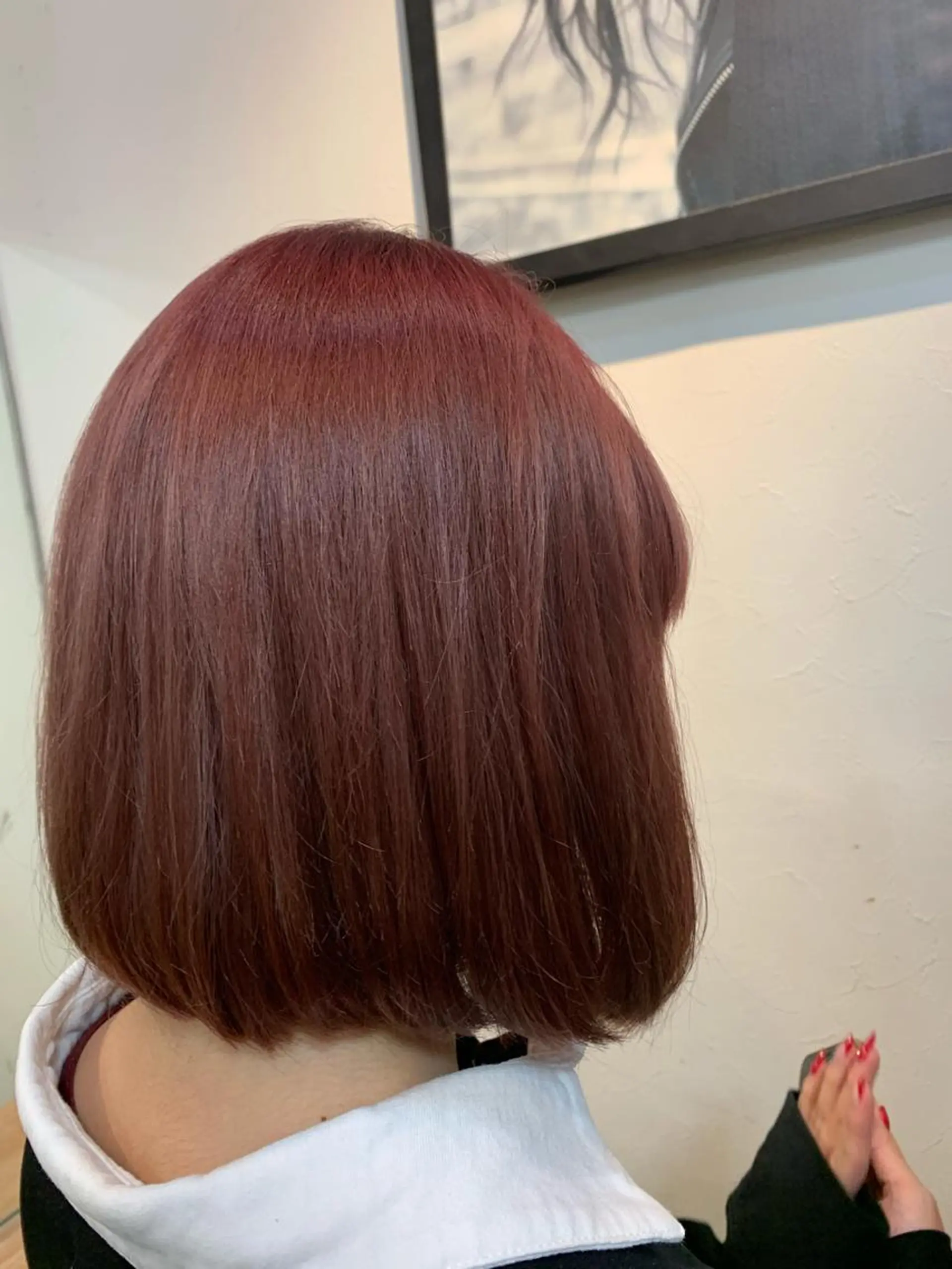 カラー カシス 髪質改善ストレート/ ブリーチ／渋谷　福田のヘアスタイル