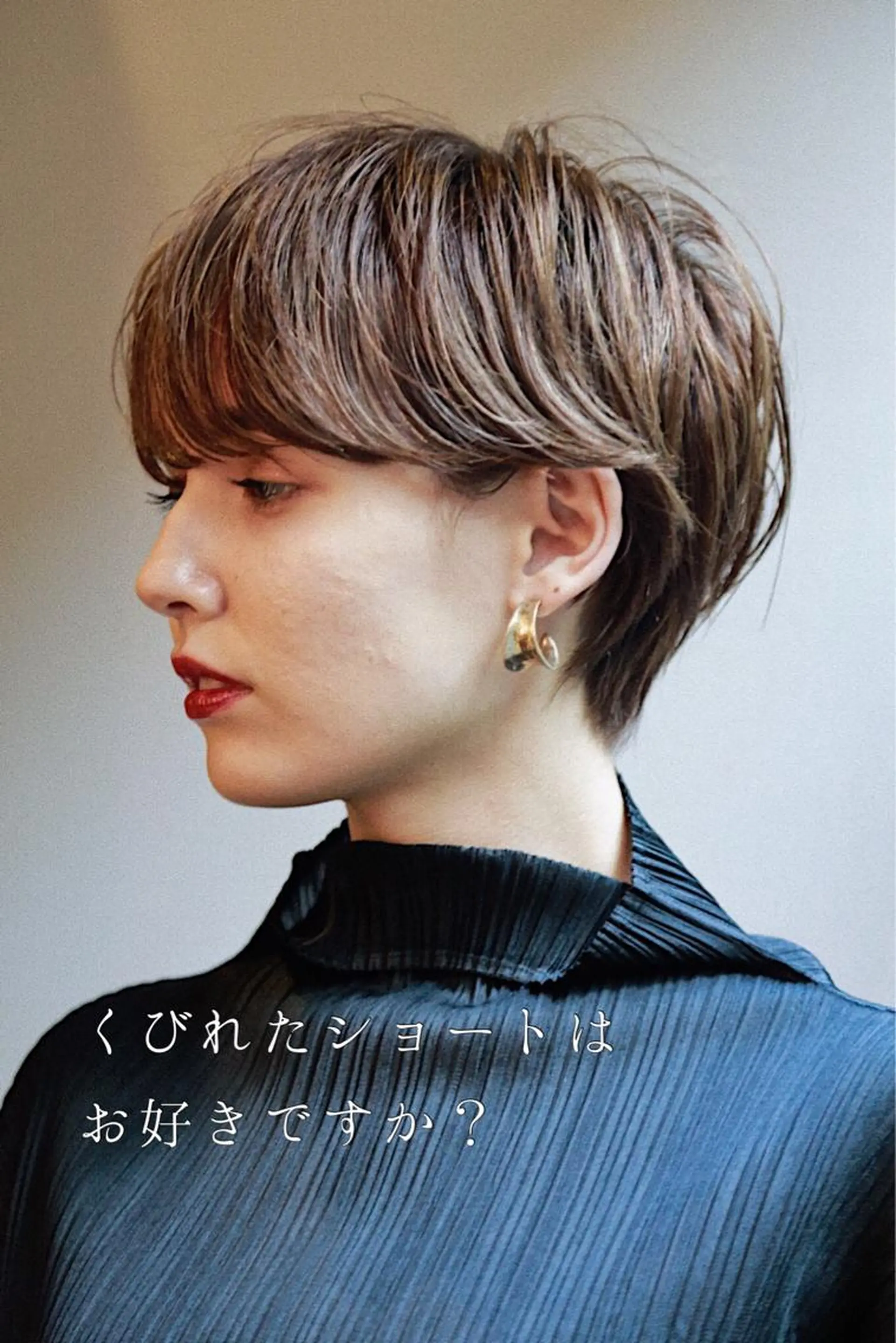 ショート カラー ハンサムショート 透明感カラー くびれヘア ショートヘア 小顔カット レイヤーパーマ、 メンズボブsiteのヘアスタイル