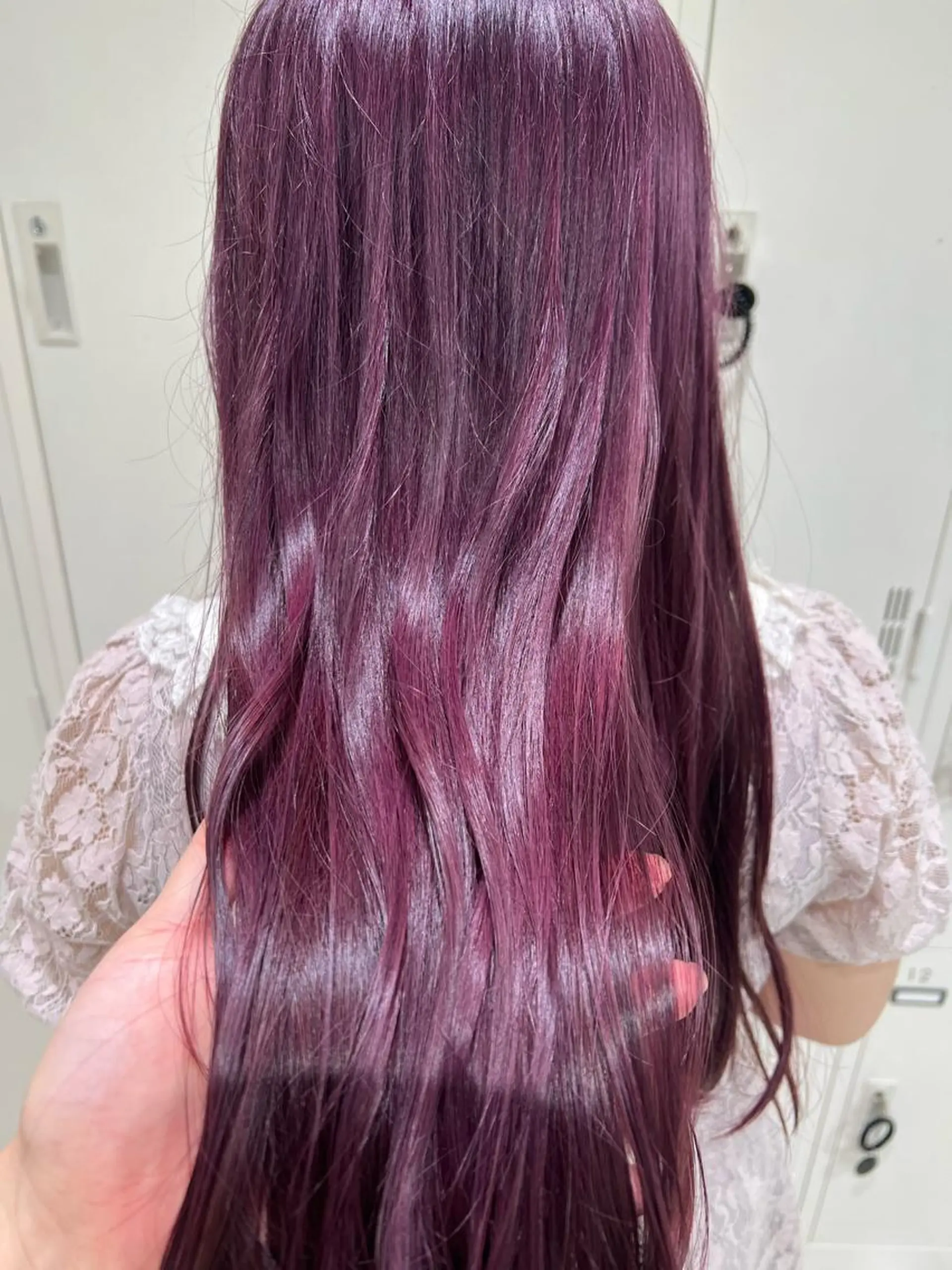 ロング カラー ブリーチ ラベンダーカラー ピンクカラー ピンクラベンダー カット ヘアカラー 【暖色カラー特化】 中山由梨のヘアスタイル