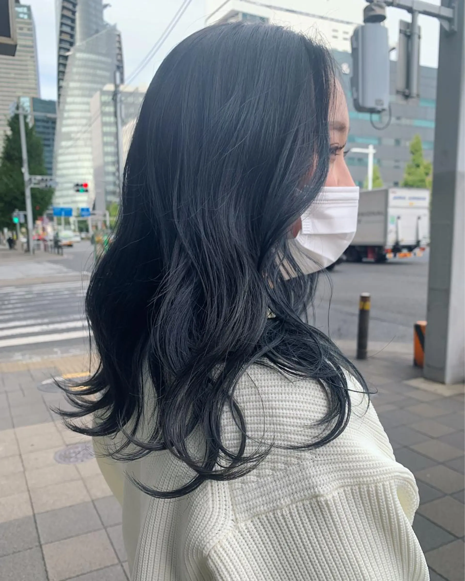 セミロング カラー ダブルカラー ヘアカラー トリートメント ヤマグチ リョウのヘアスタイル