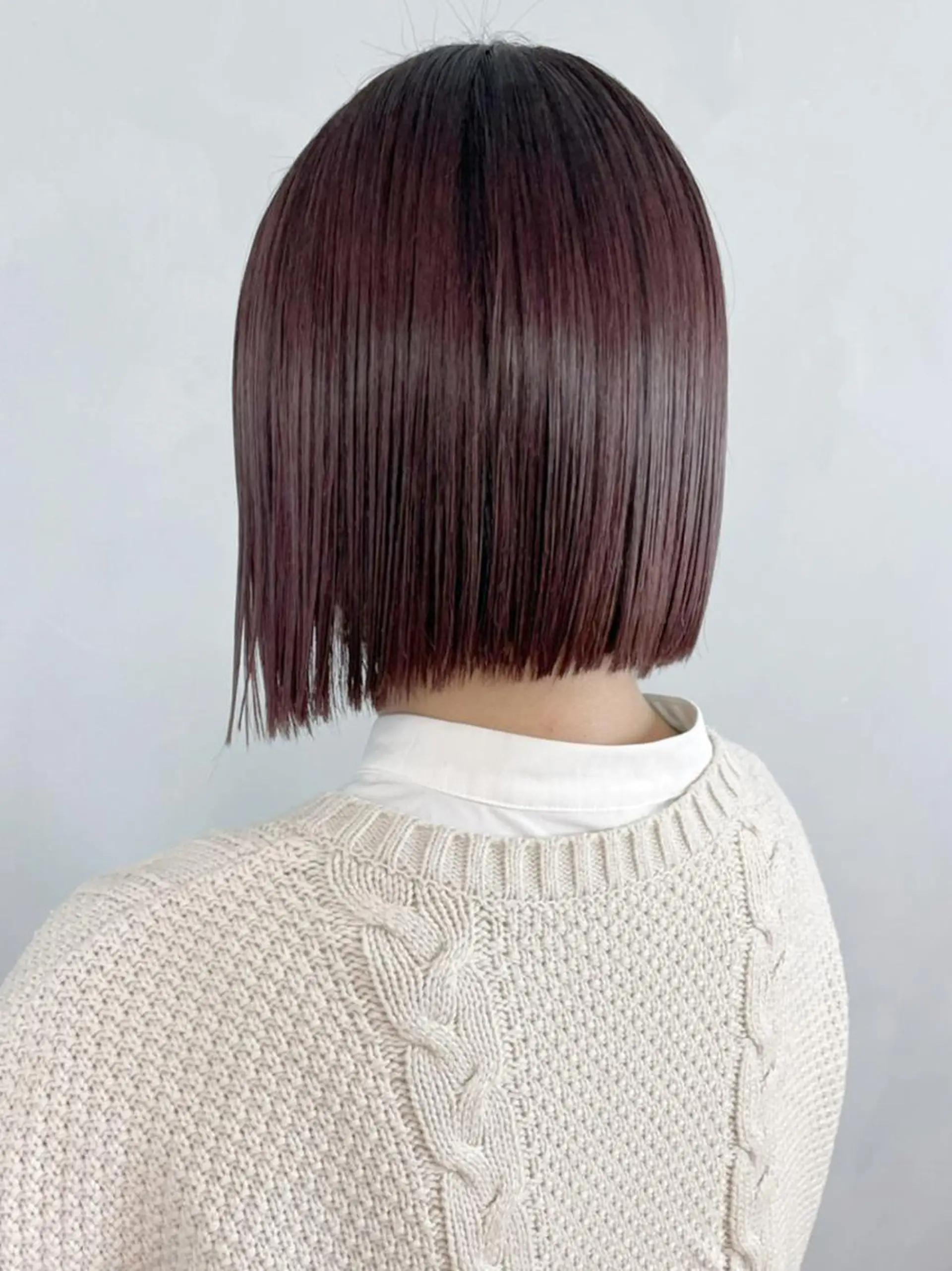 ミディアム カラー パーマ ヘアアレンジ カシス バイオレットカラー ボブ ITbyALBUM 松戸のヘアスタイル