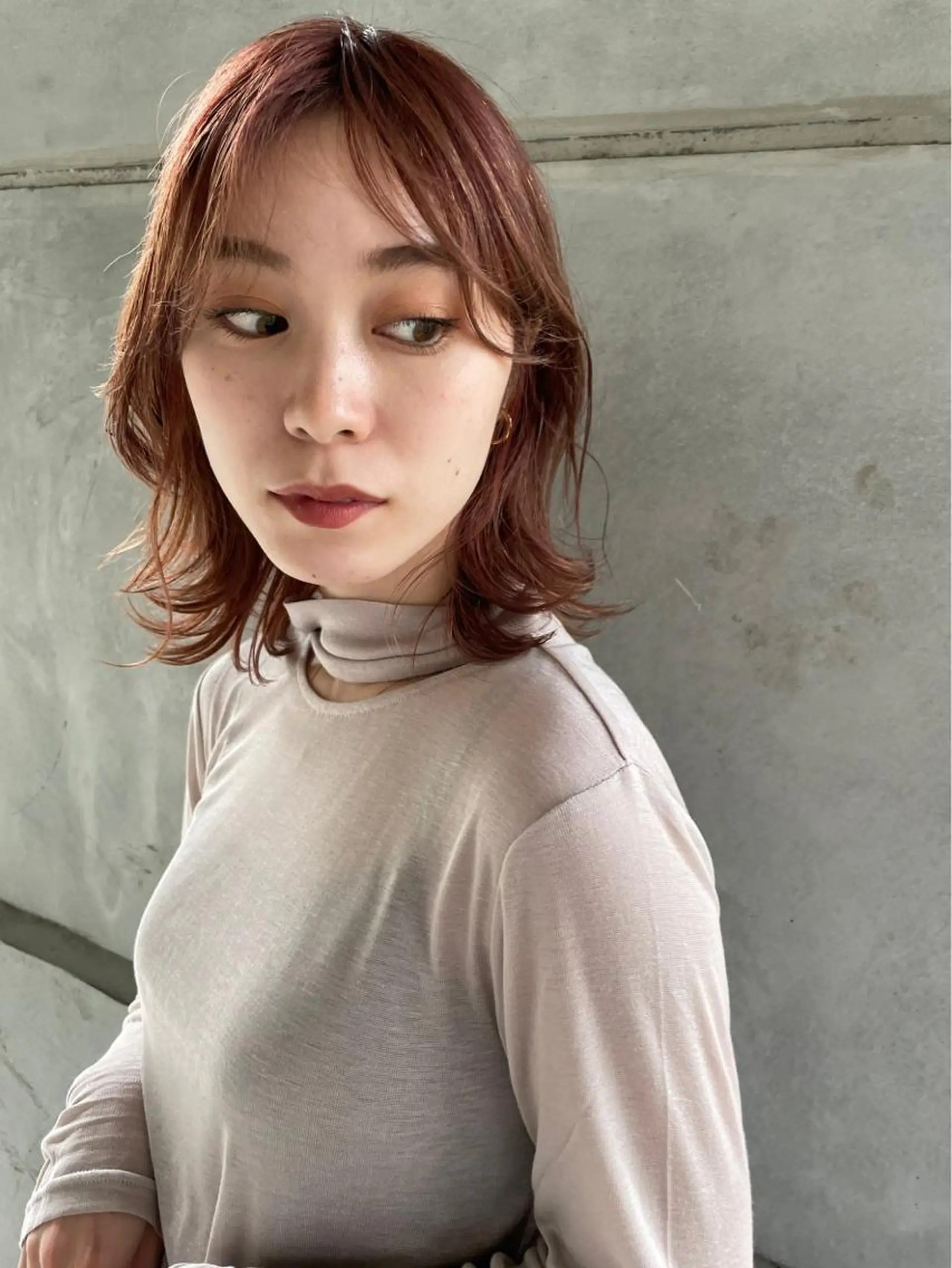 ミディアム カット ヘアカラー 河原 亮のヘアスタイル