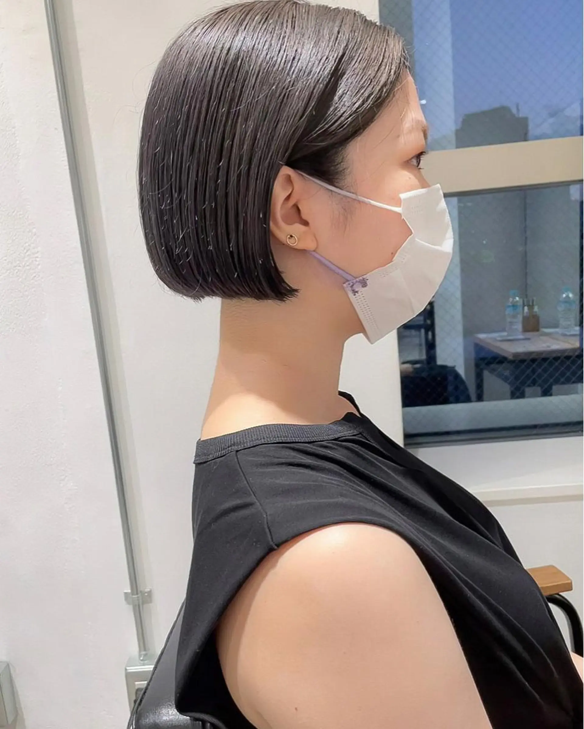 ショート カラー グレージュ カット ヘアカラー トリートメント Loom.所属・村上雅人 ナチュラルモードのヘアスタイル