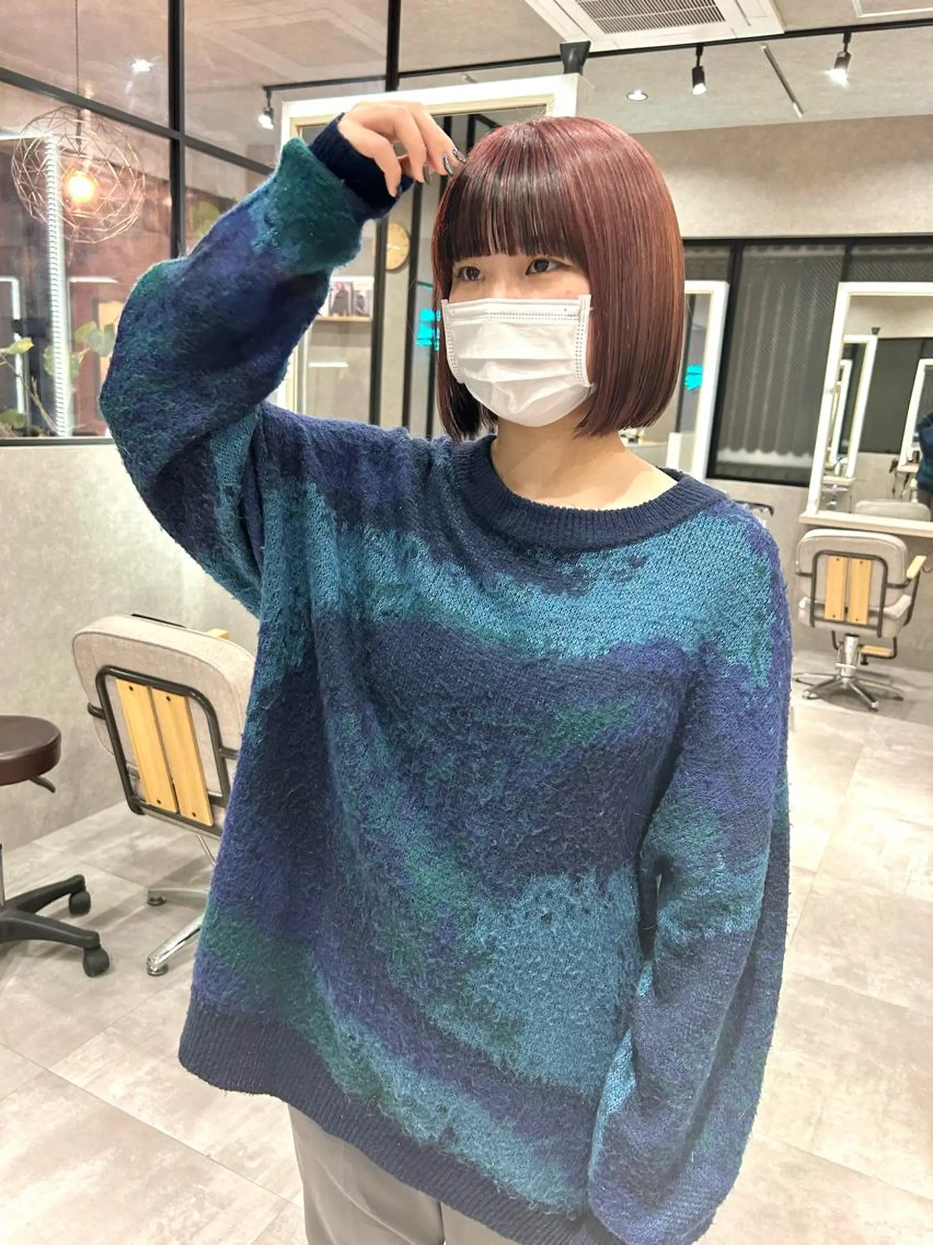 ミディアム カラー カット ヘアカラー トリートメント mood tatemachiのヘアスタイル