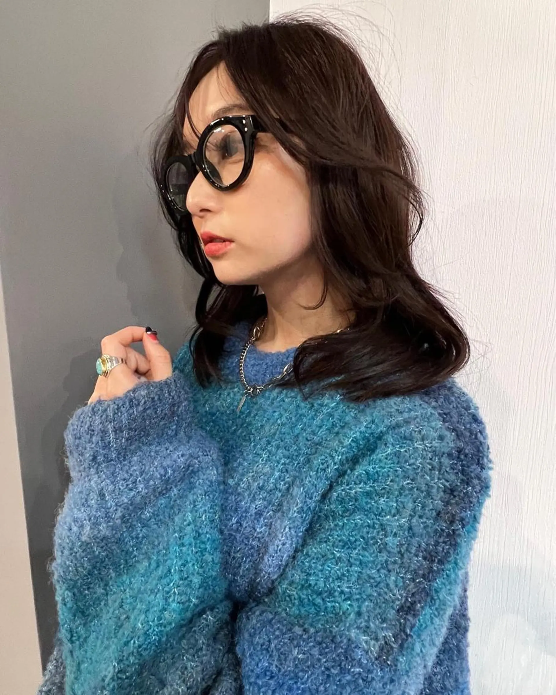 ミディアム カット ヘアカラー トリートメント 安井 貞好のヘアスタイル