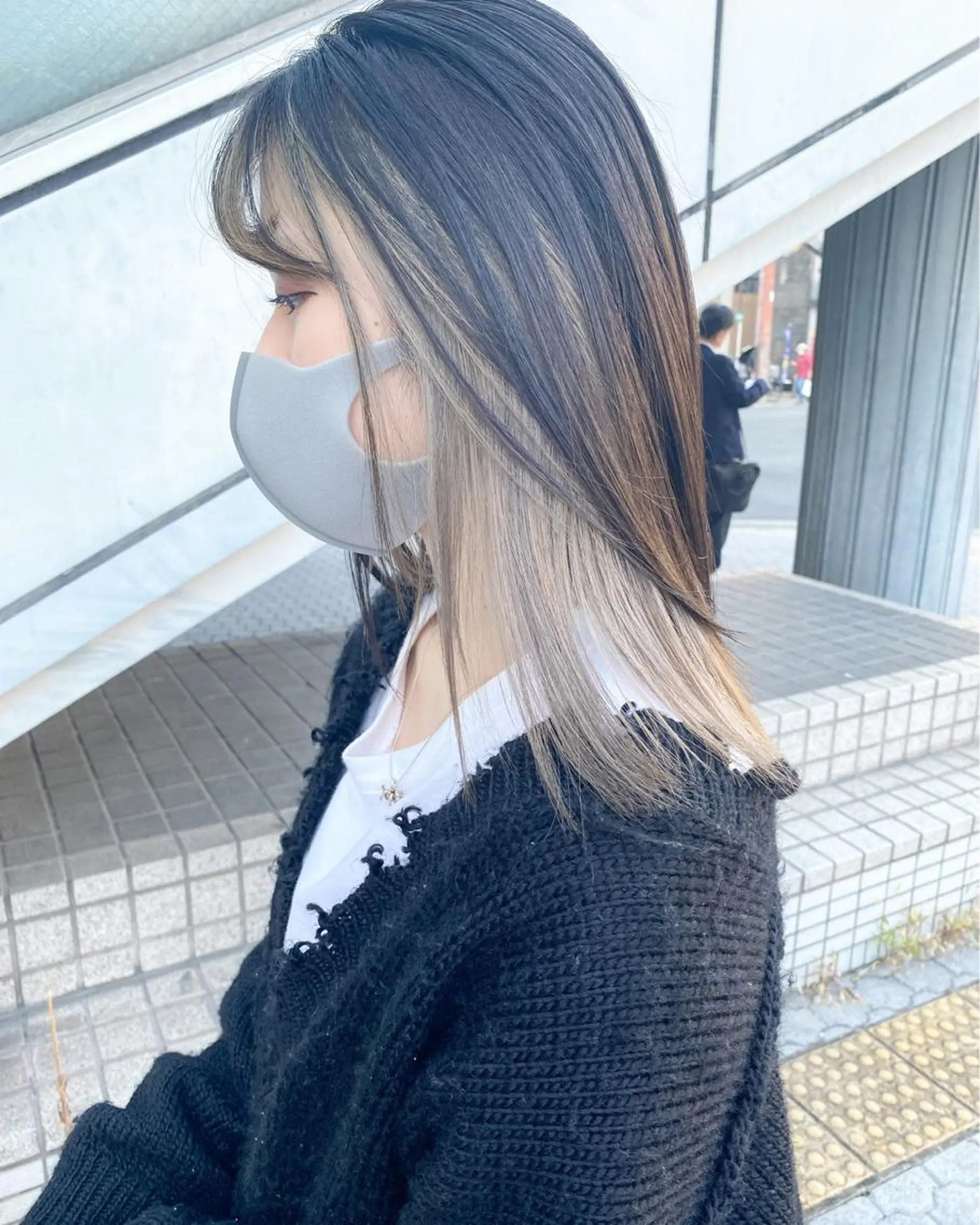 ミディアム カラー インナーカラー カット ヘアカラー 透明感カラー／ 髪質改善／ボブ／中山のヘアスタイル