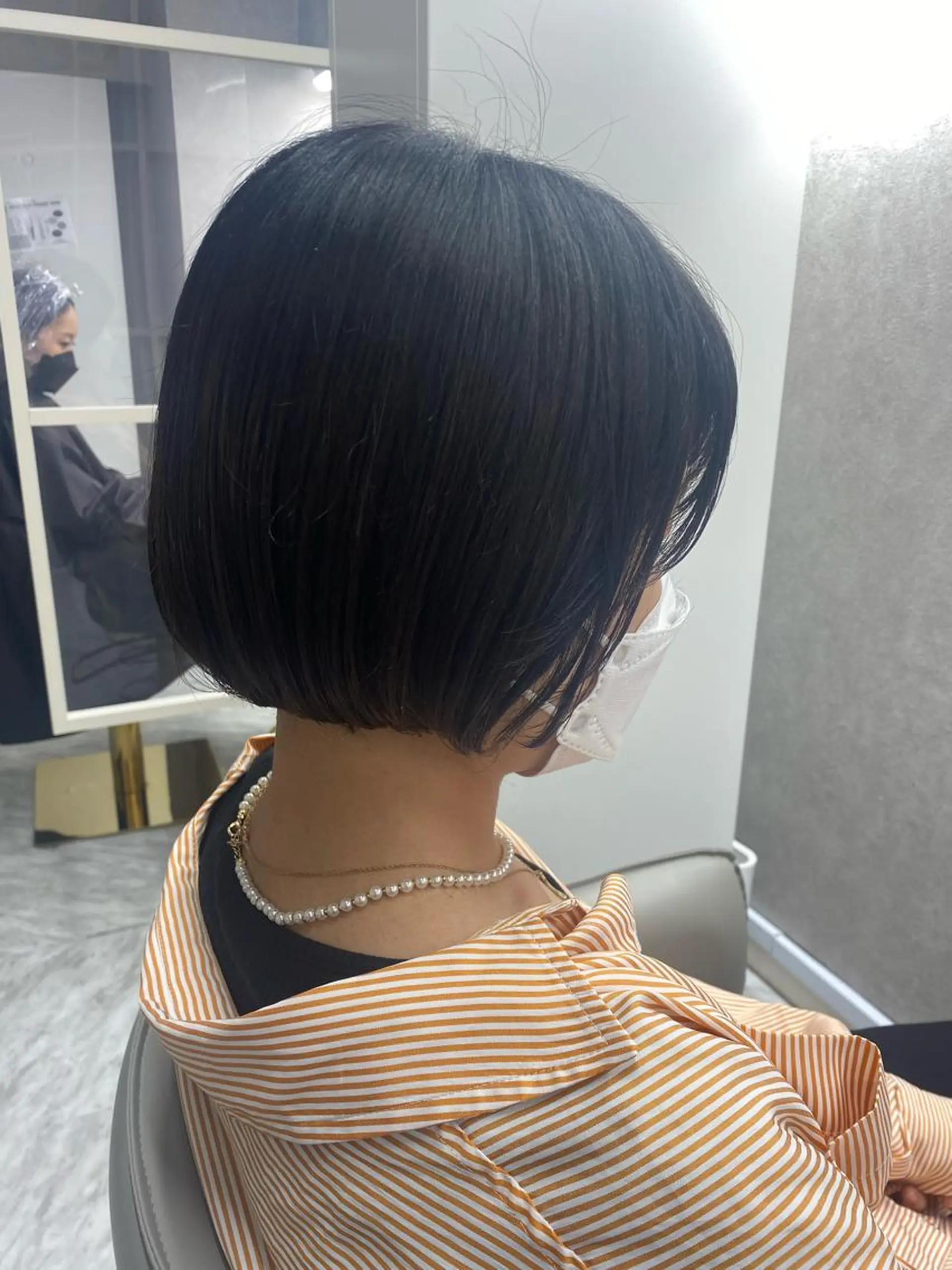 ショート カラー 黒髪 ブルーカラー ブルーブラック ボブ N/デザインカラー 🌿ナギのヘアスタイル