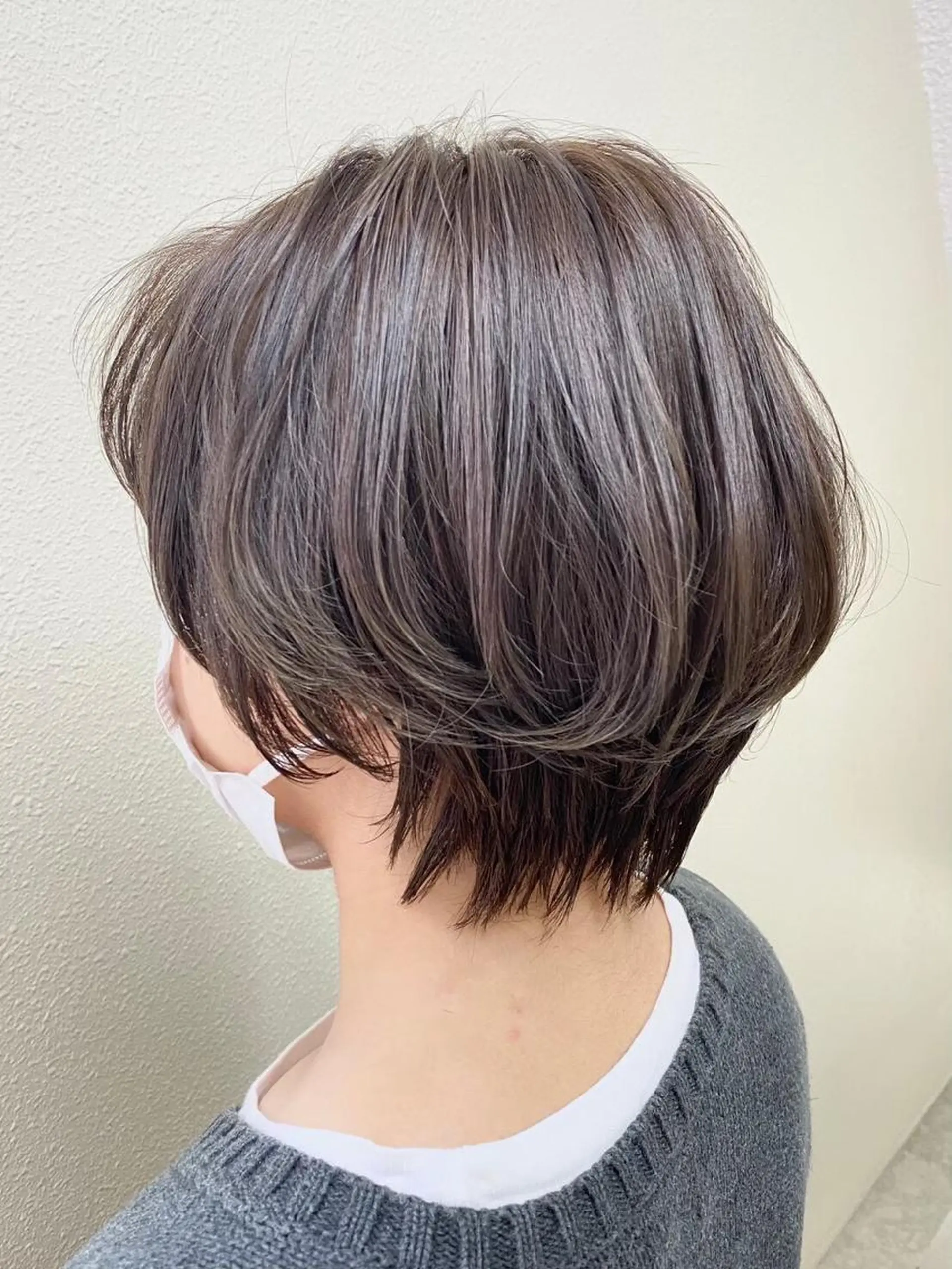 ショート カラー キッズ ネイル アディクシーカラー バレイヤージュ ミストバング ベージュカラー 黒髪 女性専用サロン 【中崎町】ゆきみのヘアスタイル
