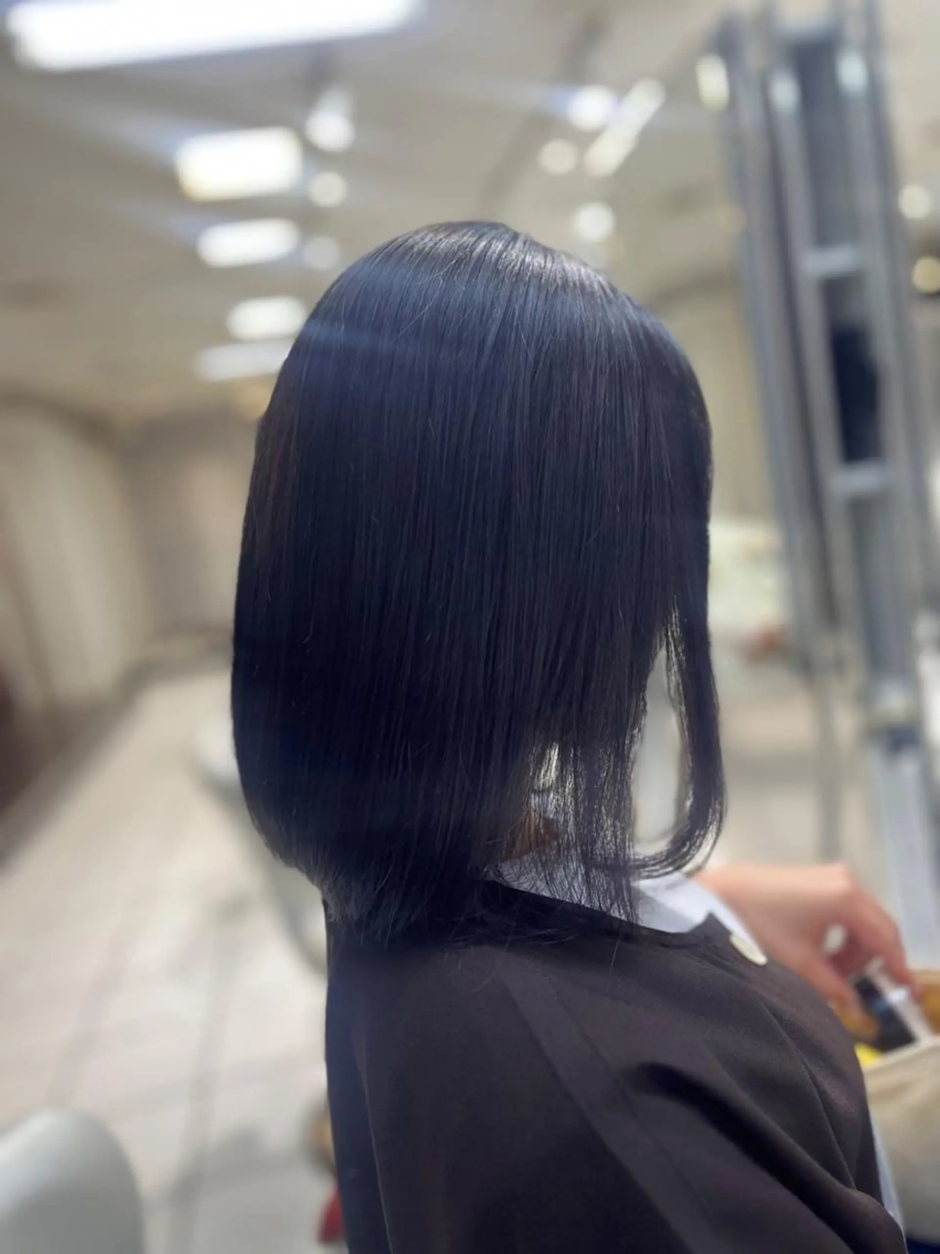 セミロング カラー ヘアアレンジ 黒髪 ラベンダーカラー メンズ特化【平吉蓮】 ひらよしれんのヘアスタイル