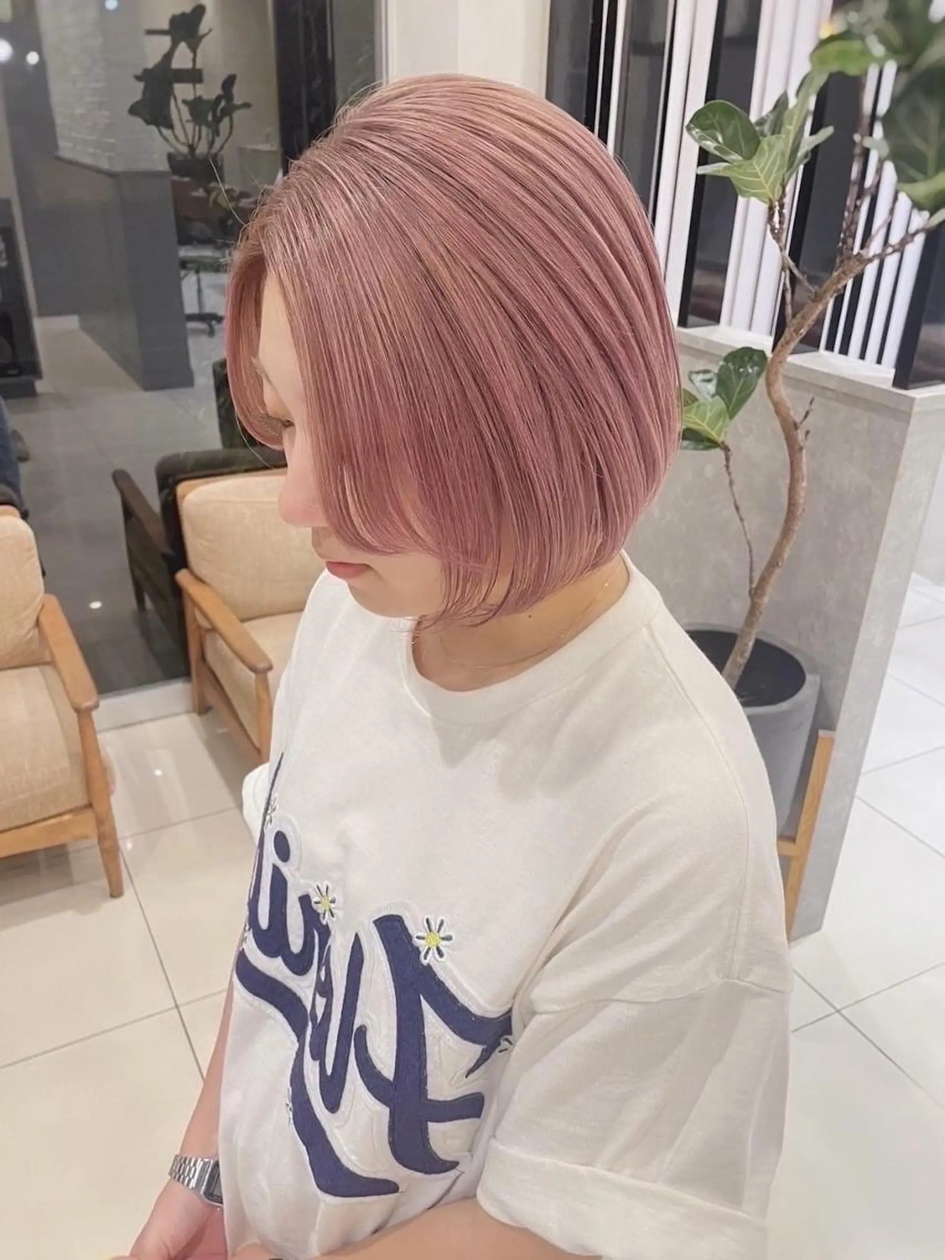 ミディアム カラー 骨格補正似合わせ カット阿部建のヘアスタイル