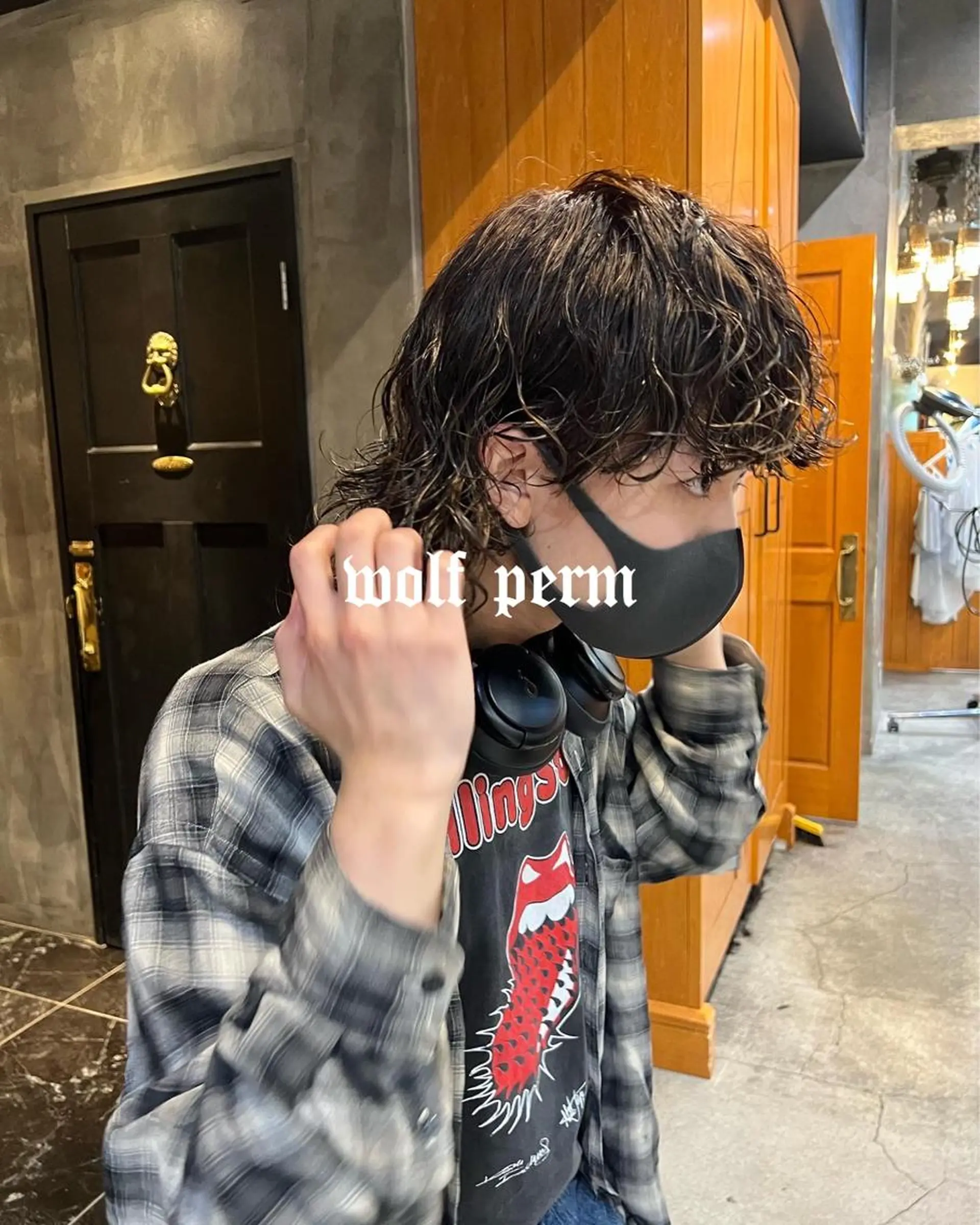 パーマ メンズ メンズパーマ メンズウルフカット ウルフカット カット パーマ トリートメント メンズパーマ特化 Gakutoのヘアスタイル