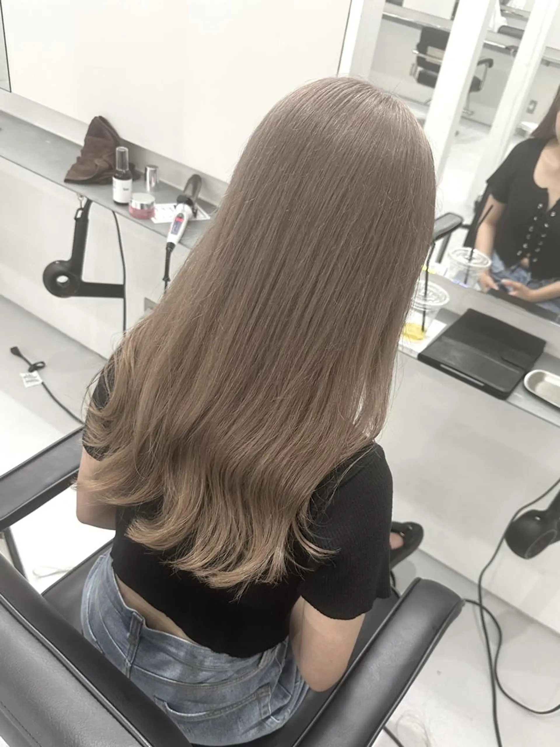 ミディアム ピンクベージュ/新潟 万代/高橋桃葉🍑のヘアスタイル