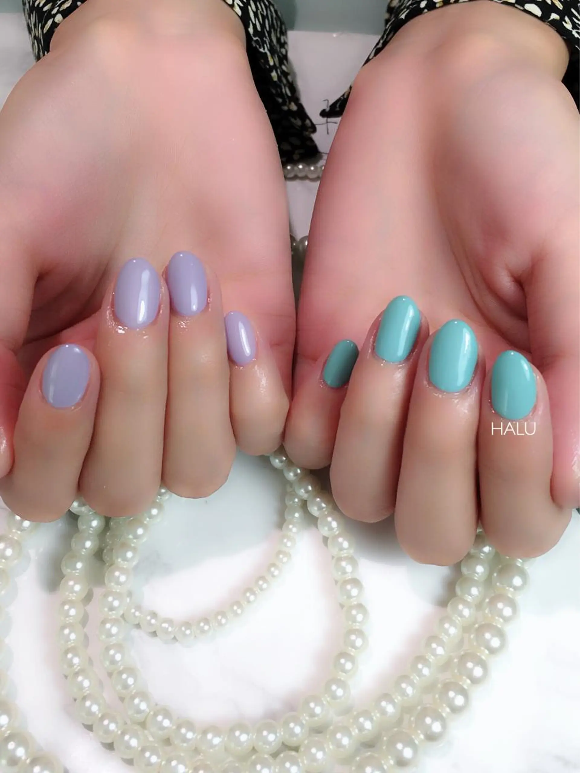 ネイル おそろいネイル ワンカラーネイル HALU ハルのネイルデザイン