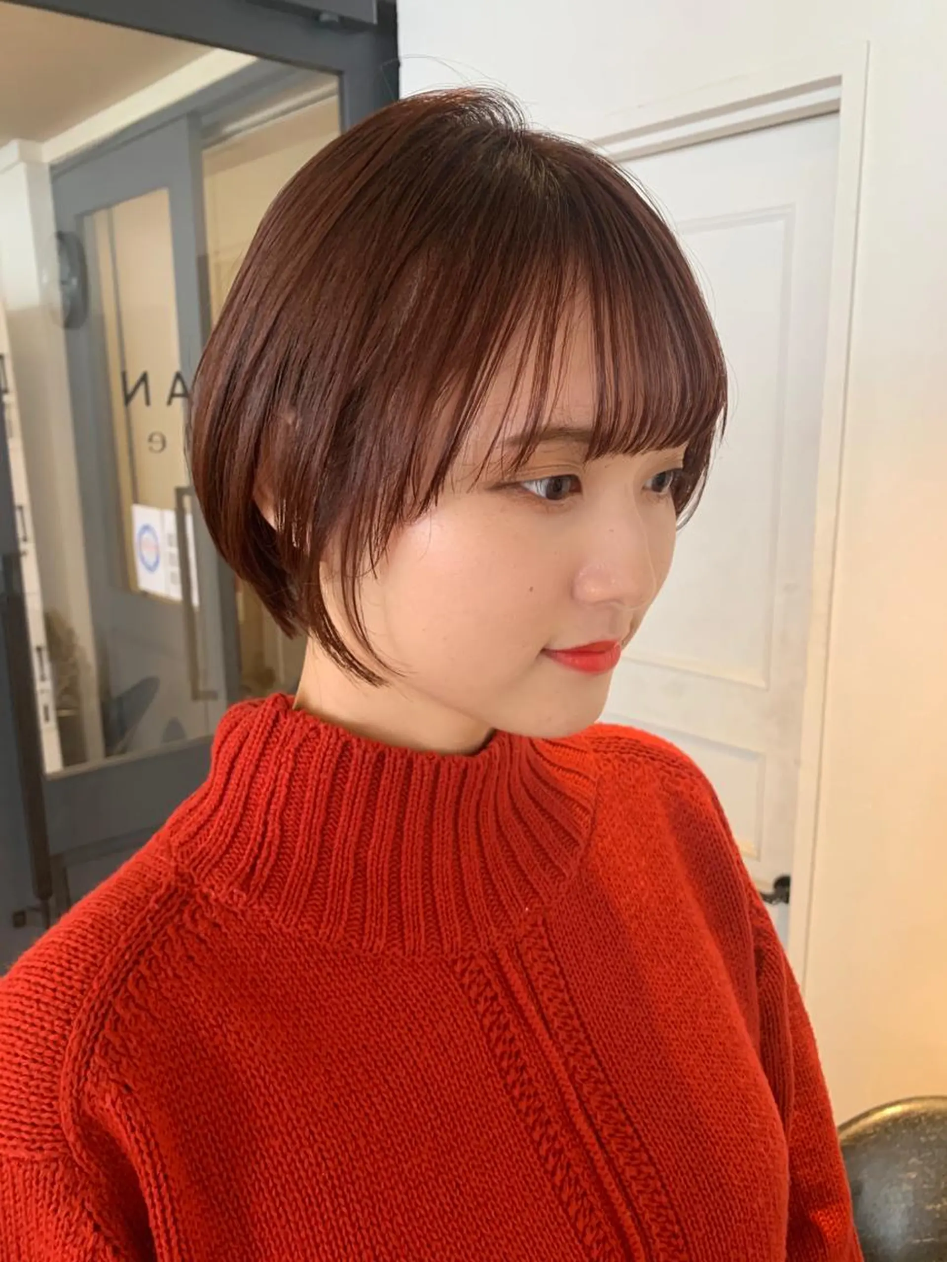 ショート カラー パーマ ヘアアレンジ メンズ キッズ ネイル マツエク・マツパ ブラウンカラー ショコラブラウン カラーマツエク 似合わせカット ショートヘア SALOWIN梅田茶屋町店所属・ウルフレイヤーカット /チヒロのヘアスタイル