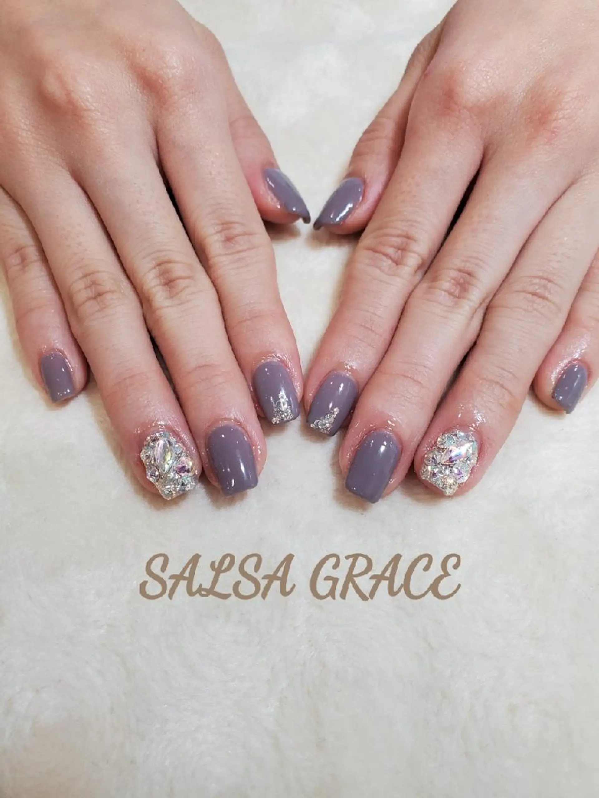 ネイル シンプルネイル ストーンネイル ハンドネイル 武藤 公美のネイルデザイン