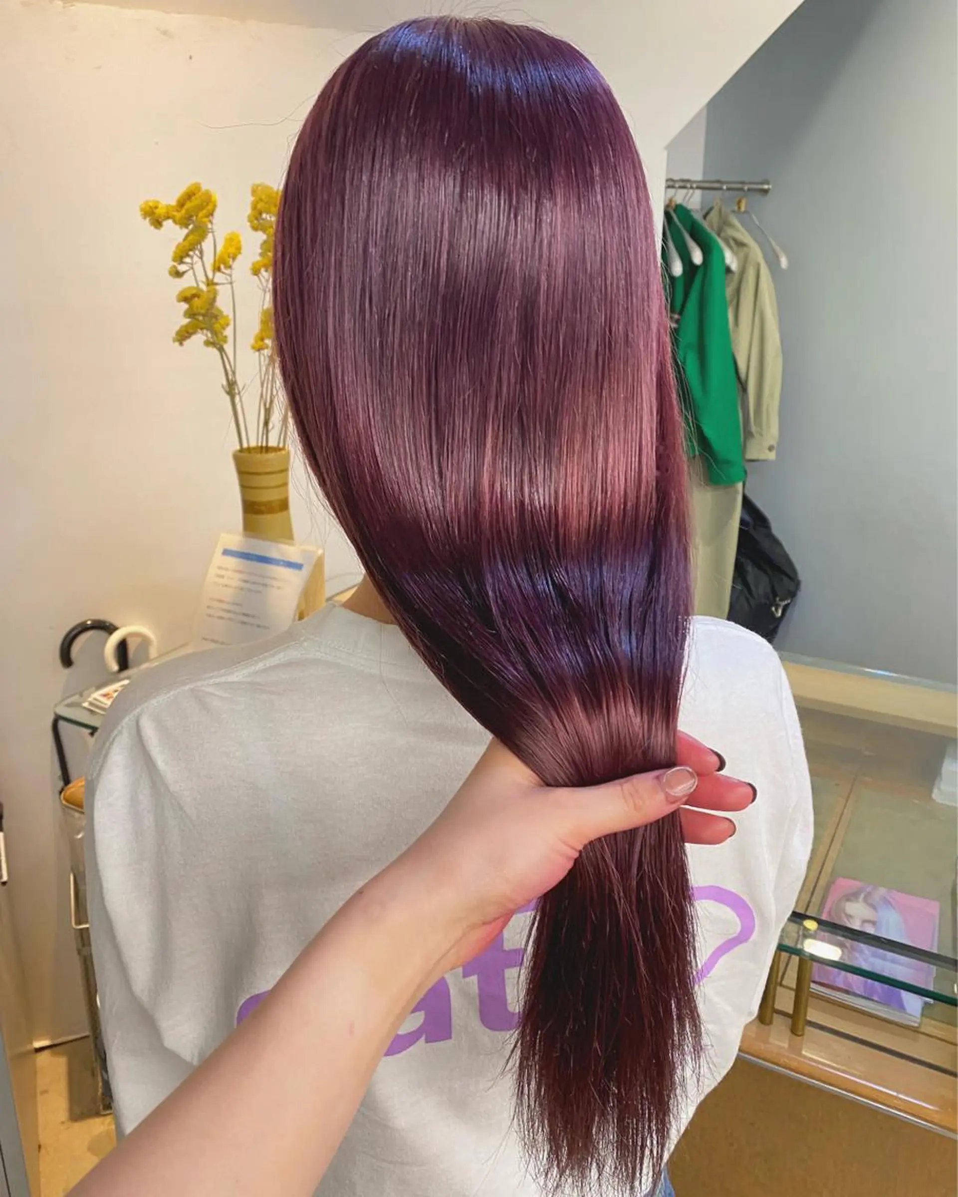 ロング カラー ピンクカラー ピンクパープル パープルカラー tomoe 艶カラー💗🪽のヘアスタイル