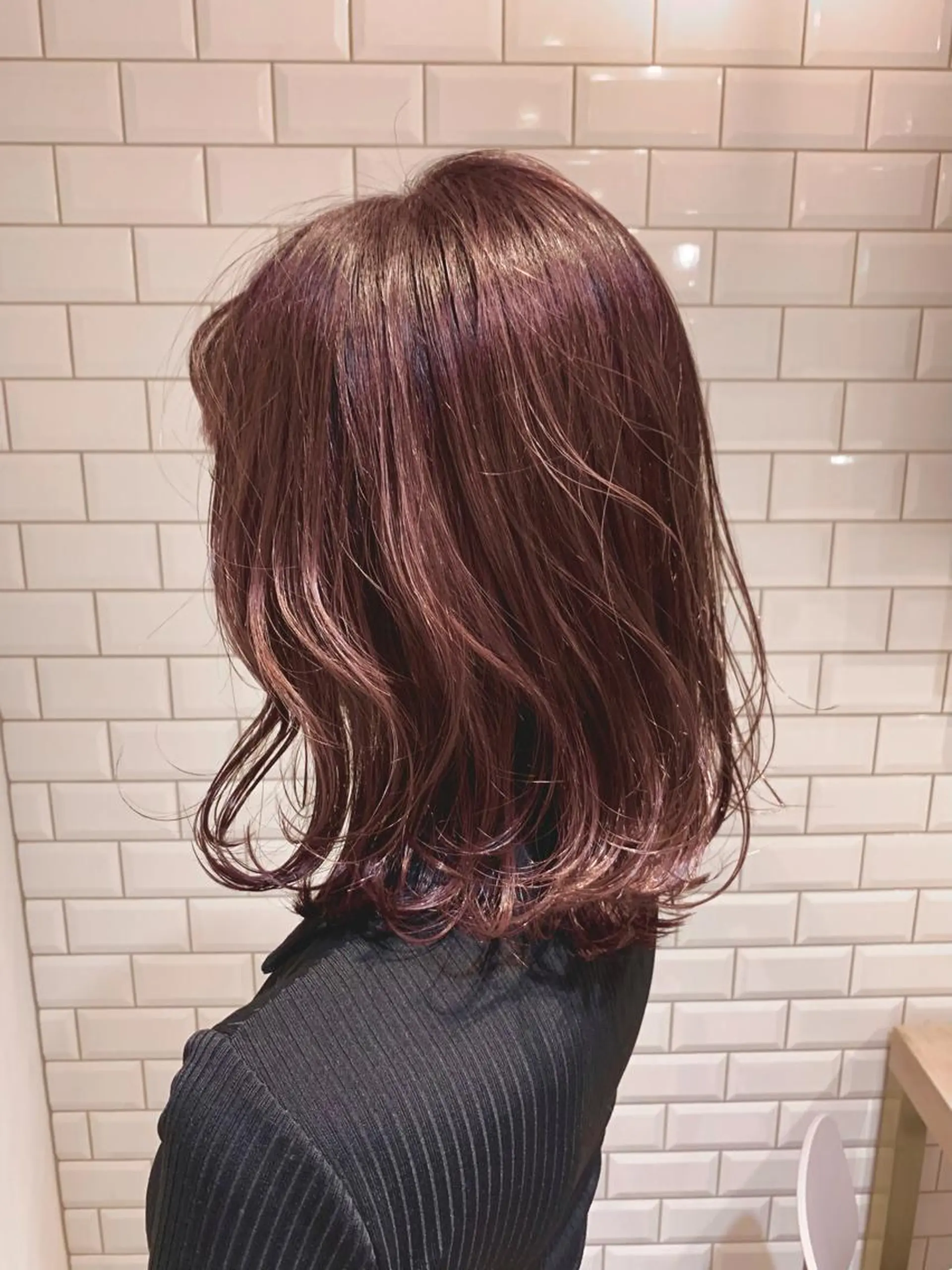 ミディアム カラー ピンクカラー アメモリ ヒロアキのヘアスタイル