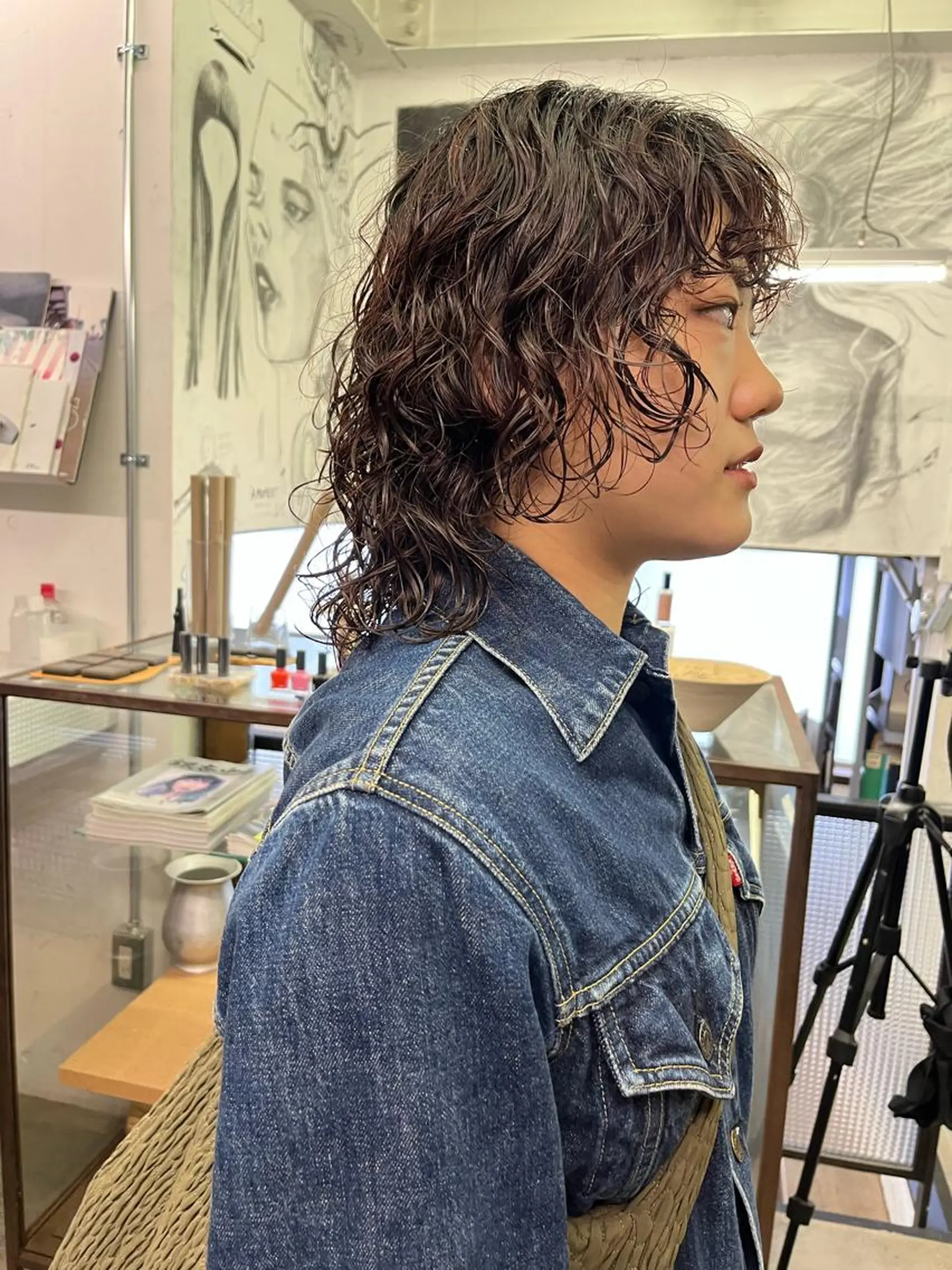 ミディアム パーマ NOUN所属・eri kinjoのヘアスタイル