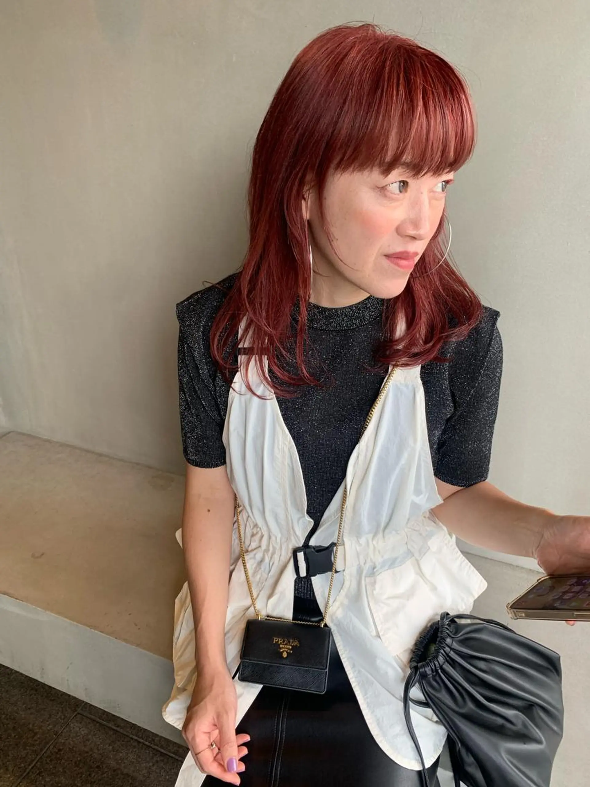 セミロング カラー ヘアカラー ブリーチ/アレンジ 天満/chihiroのヘアスタイル