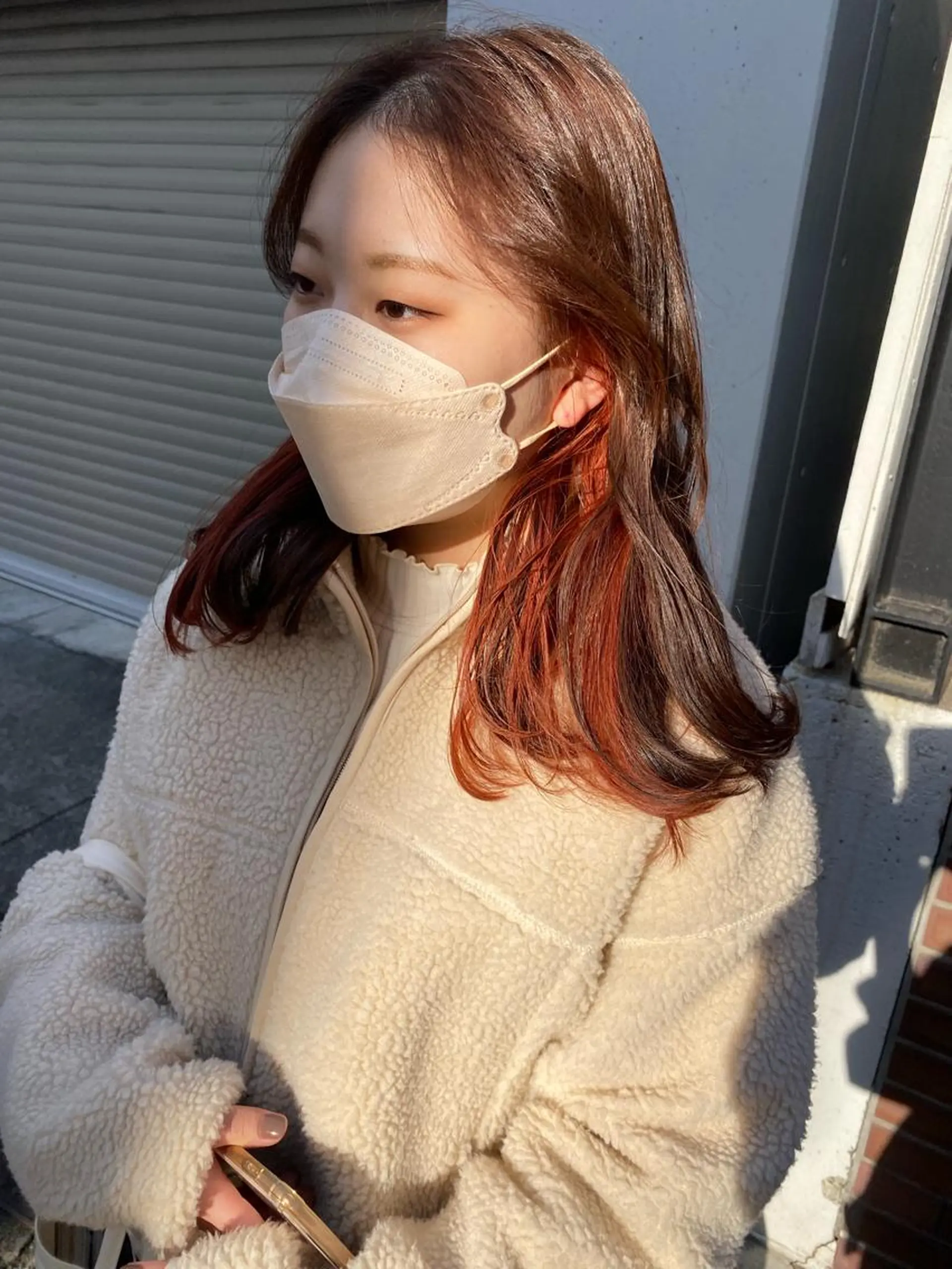 セミロング カラー オレンジ お任せヘア☘️☘️ 及川渚のヘアスタイル