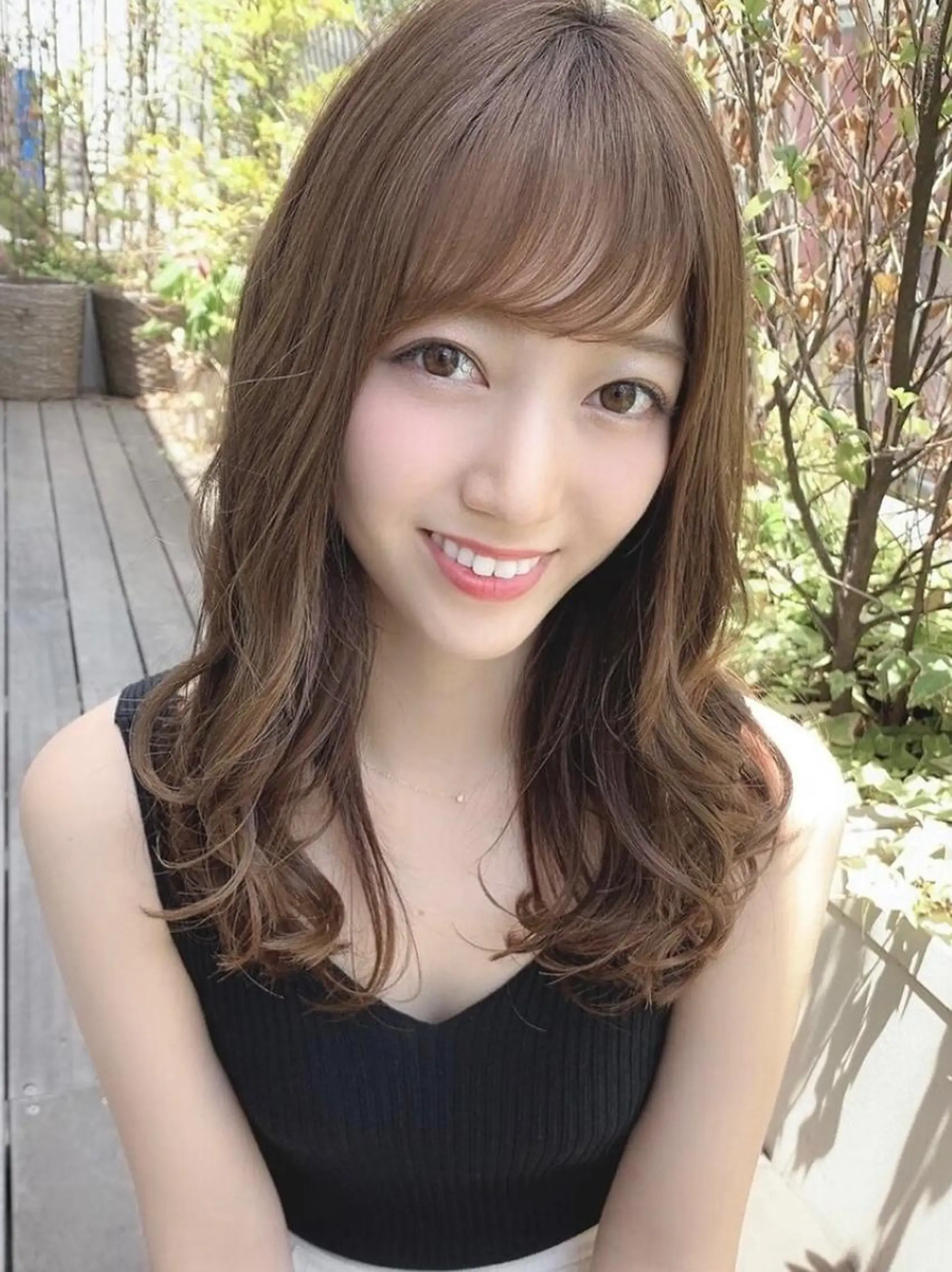 ロング カラー ヘアアレンジ カット ヘアカラー トリートメント 顔まわり似合わせ 久保田せなのヘアスタイル