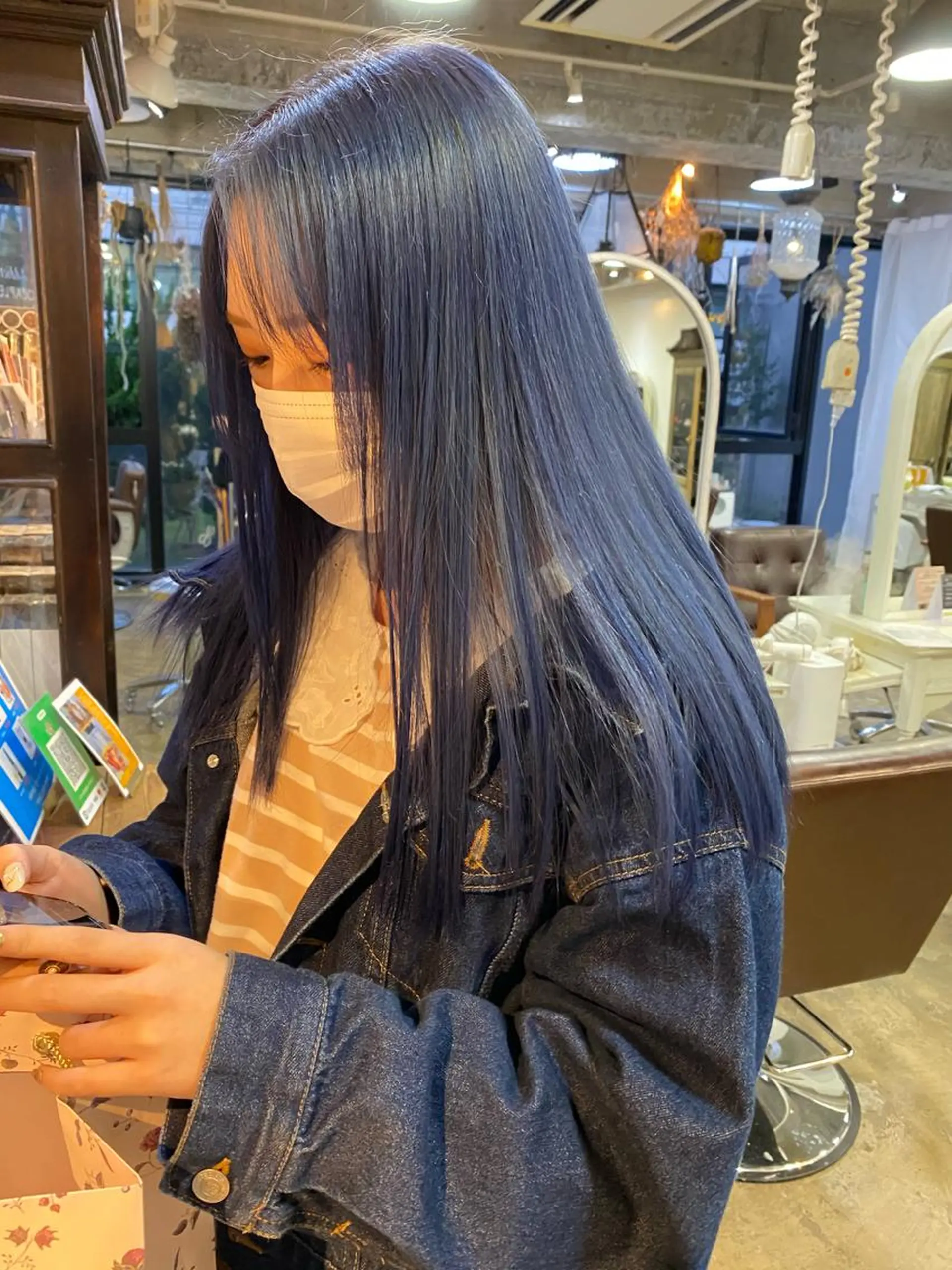 ロング カラー ブルーカラー ネイビーカラー Piaコータロー ハイトーン&‪ボブのヘアスタイル