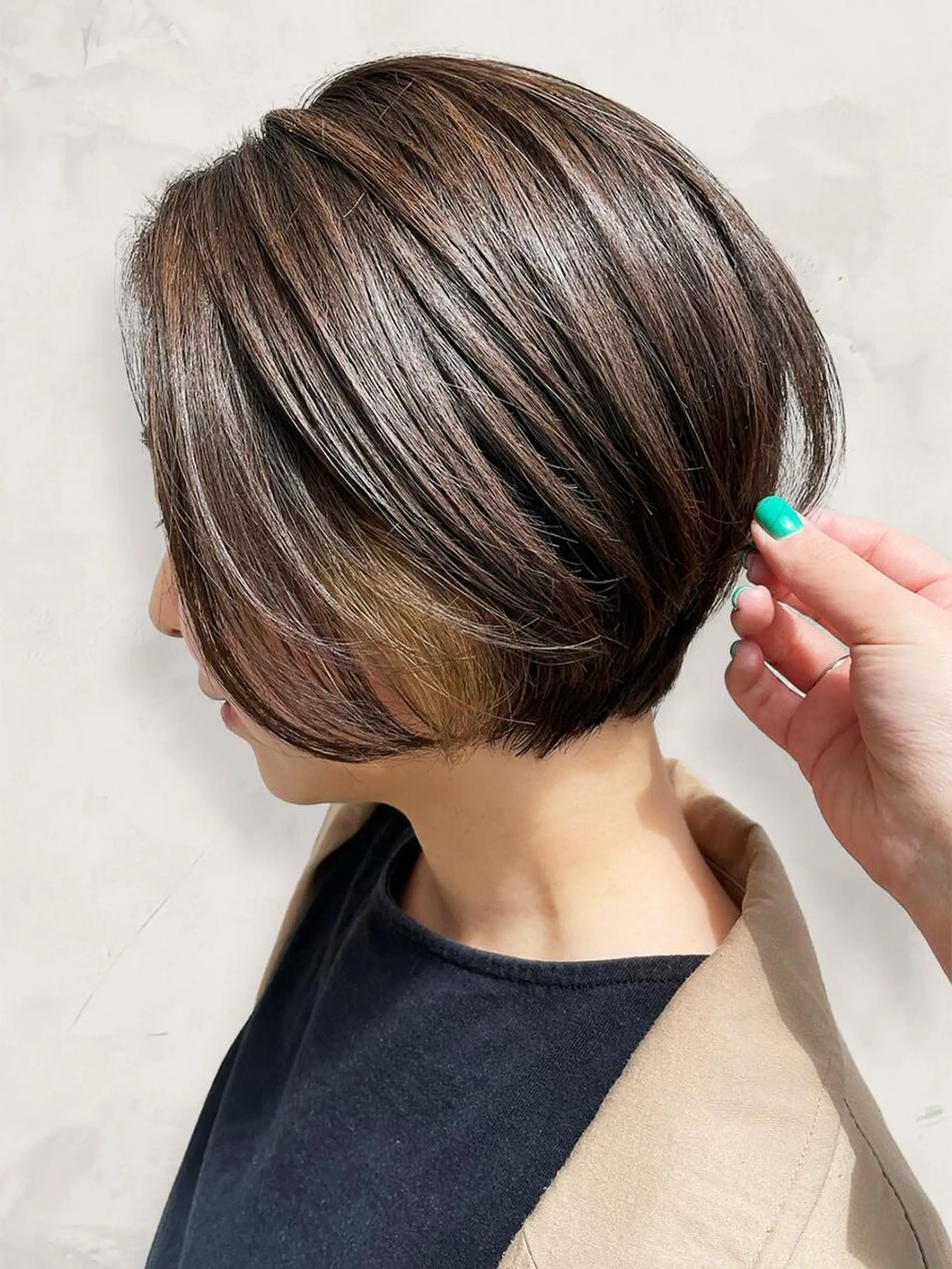 ショート カラー ボブレイヤー ボブ レイヤーカット 似合わせカット ショートヘア カット ヘアカラー トリートメント 永岡 はるのヘアスタイル