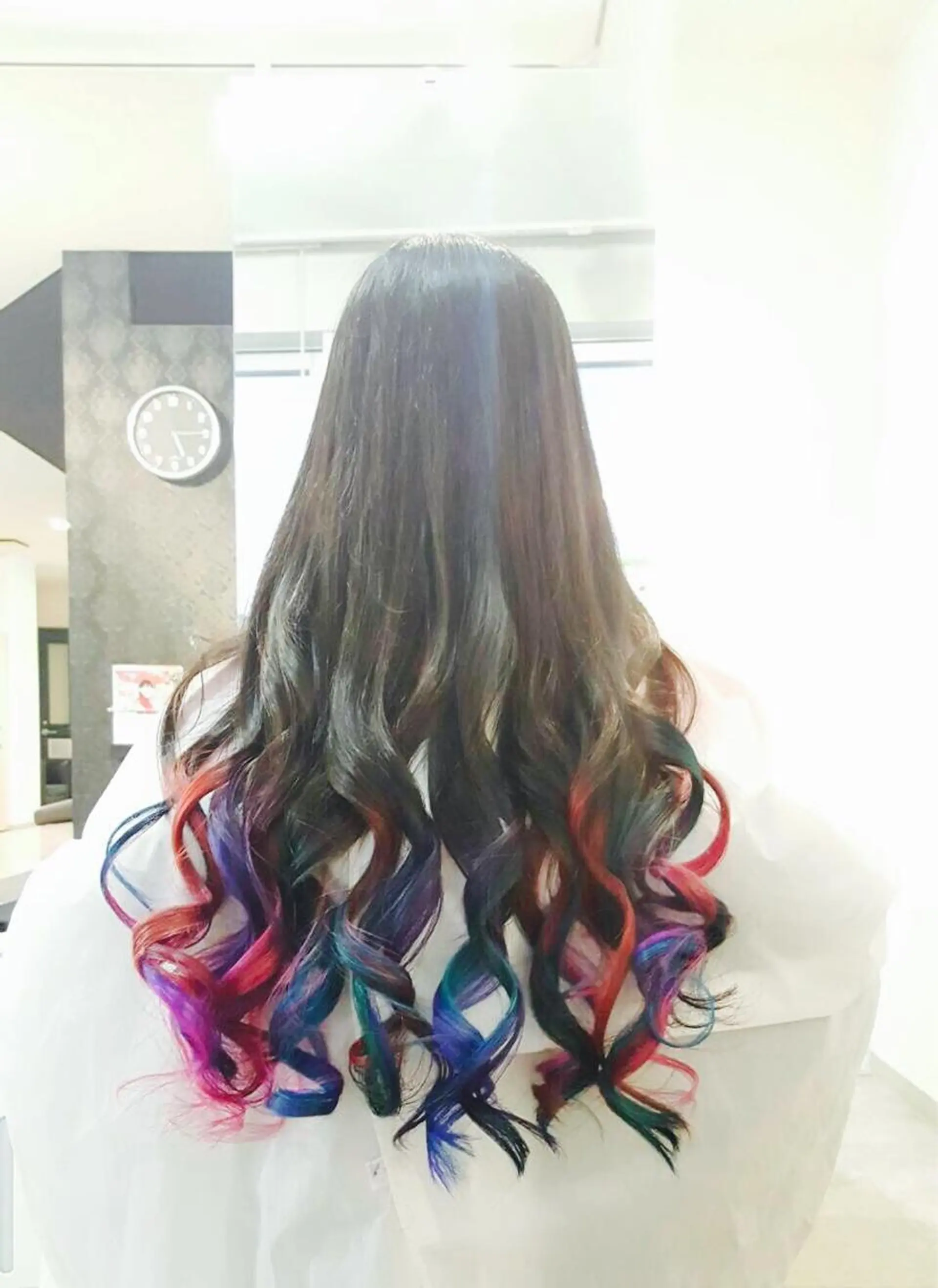 ロング カラー グラデーションカラー メッシュ 💓シールエクステ for...のヘアスタイル