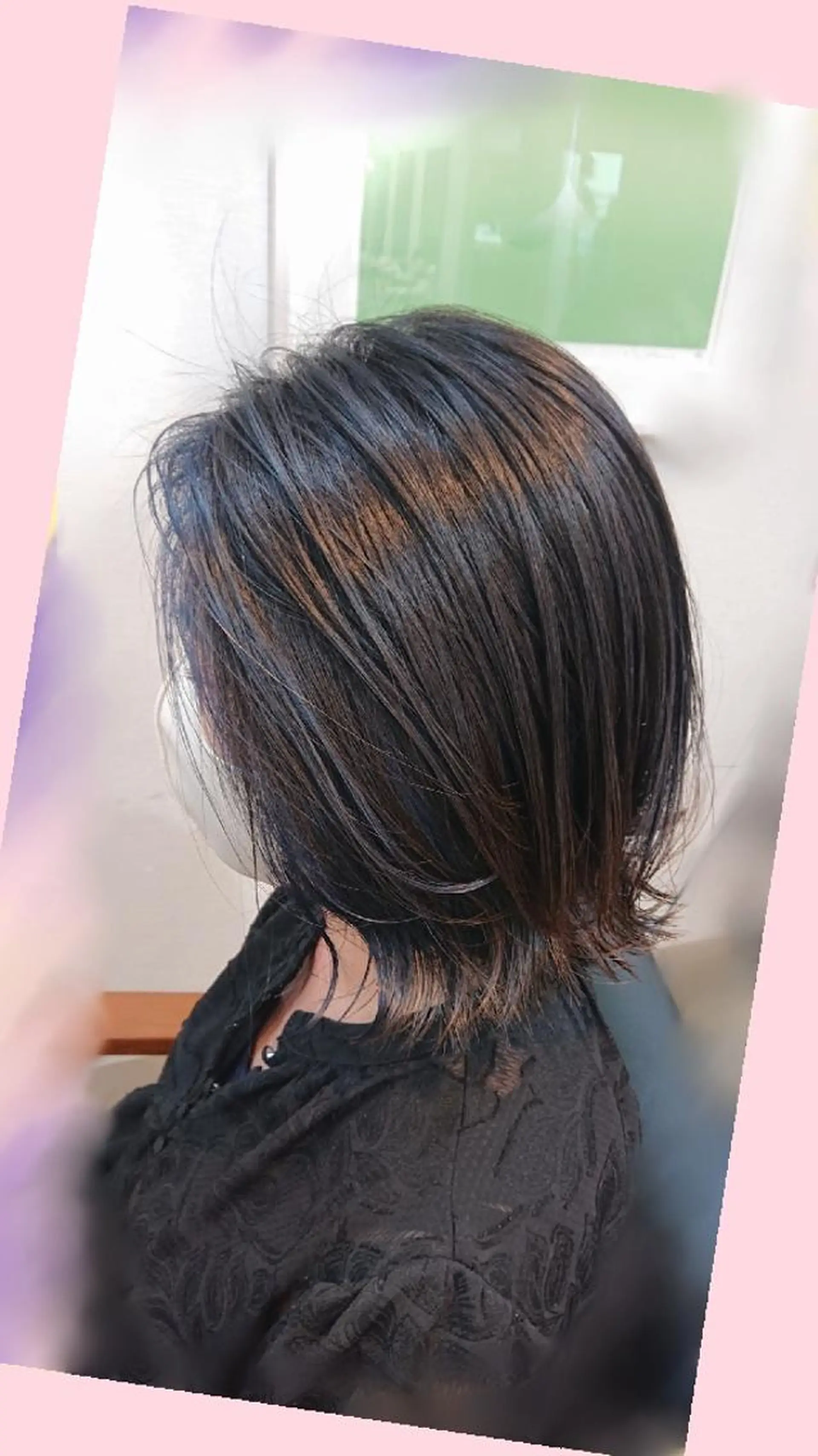 ミディアム ミストバング ボブ 外ハネヘア カット ヘアカラー 松浦 美和【miwa】のヘアスタイル