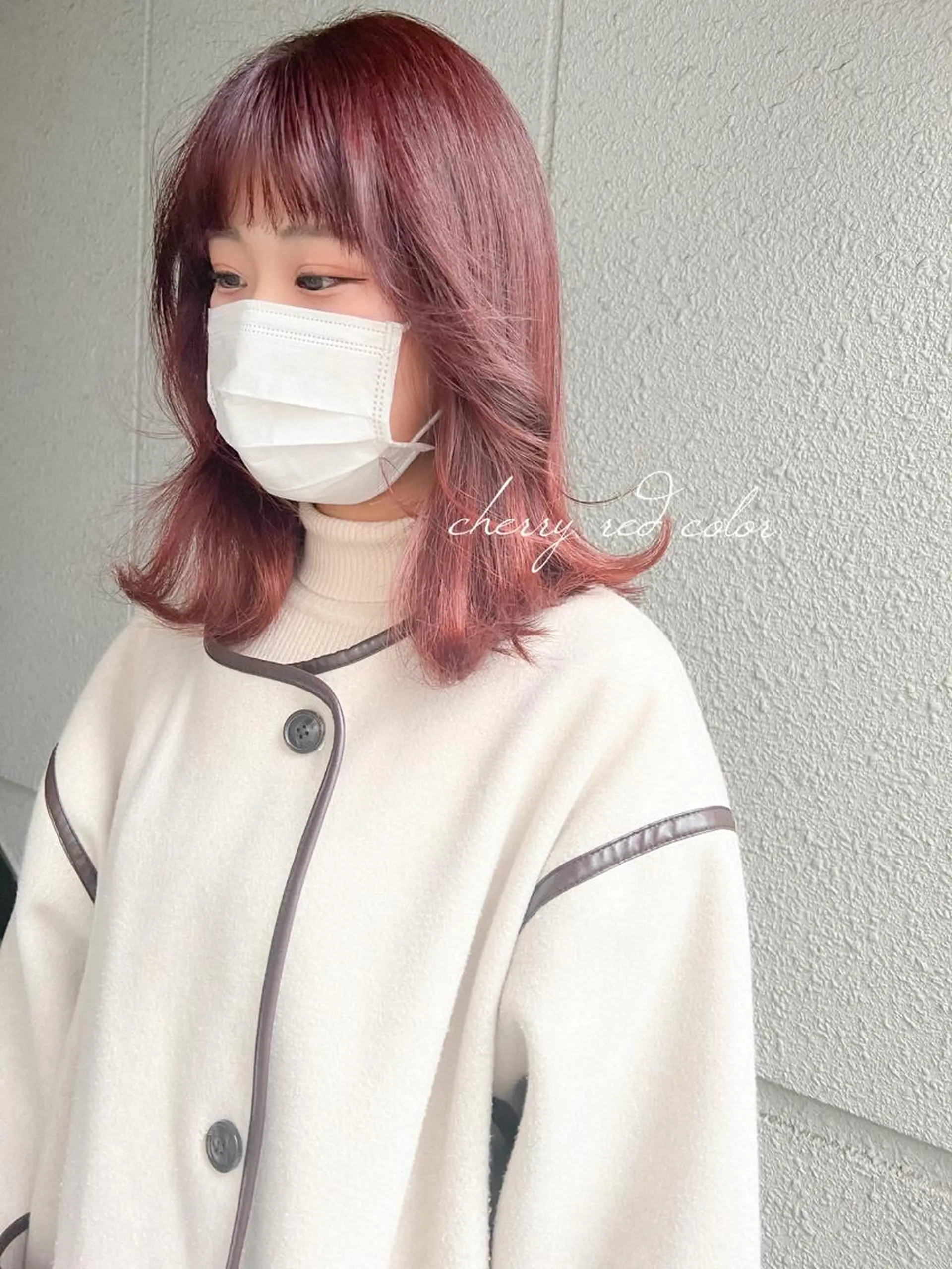 ミディアム カラー ブリーチ ブリーチなしカラー レッドカラー カット ヘアカラー トリートメント カラーパティシエ facce🌼ikoのヘアスタイル