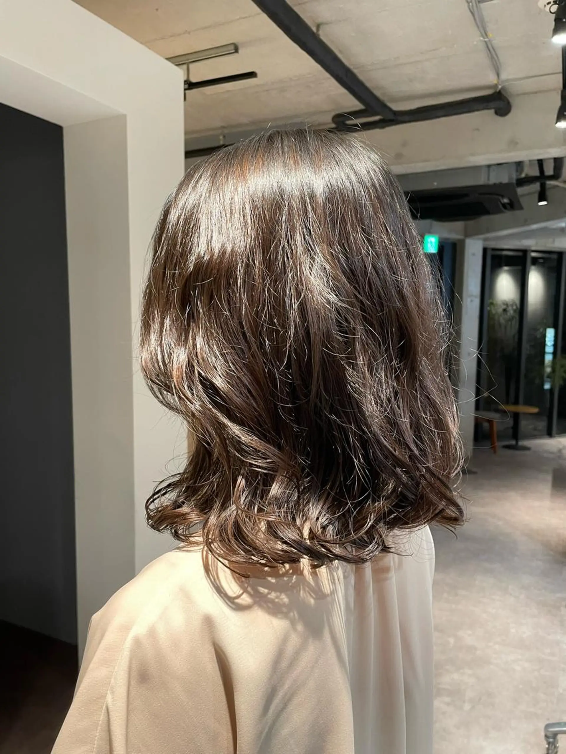 ミディアム パーマ 葉月/ボブ/ 透明感カラー／中目黒のヘアスタイル