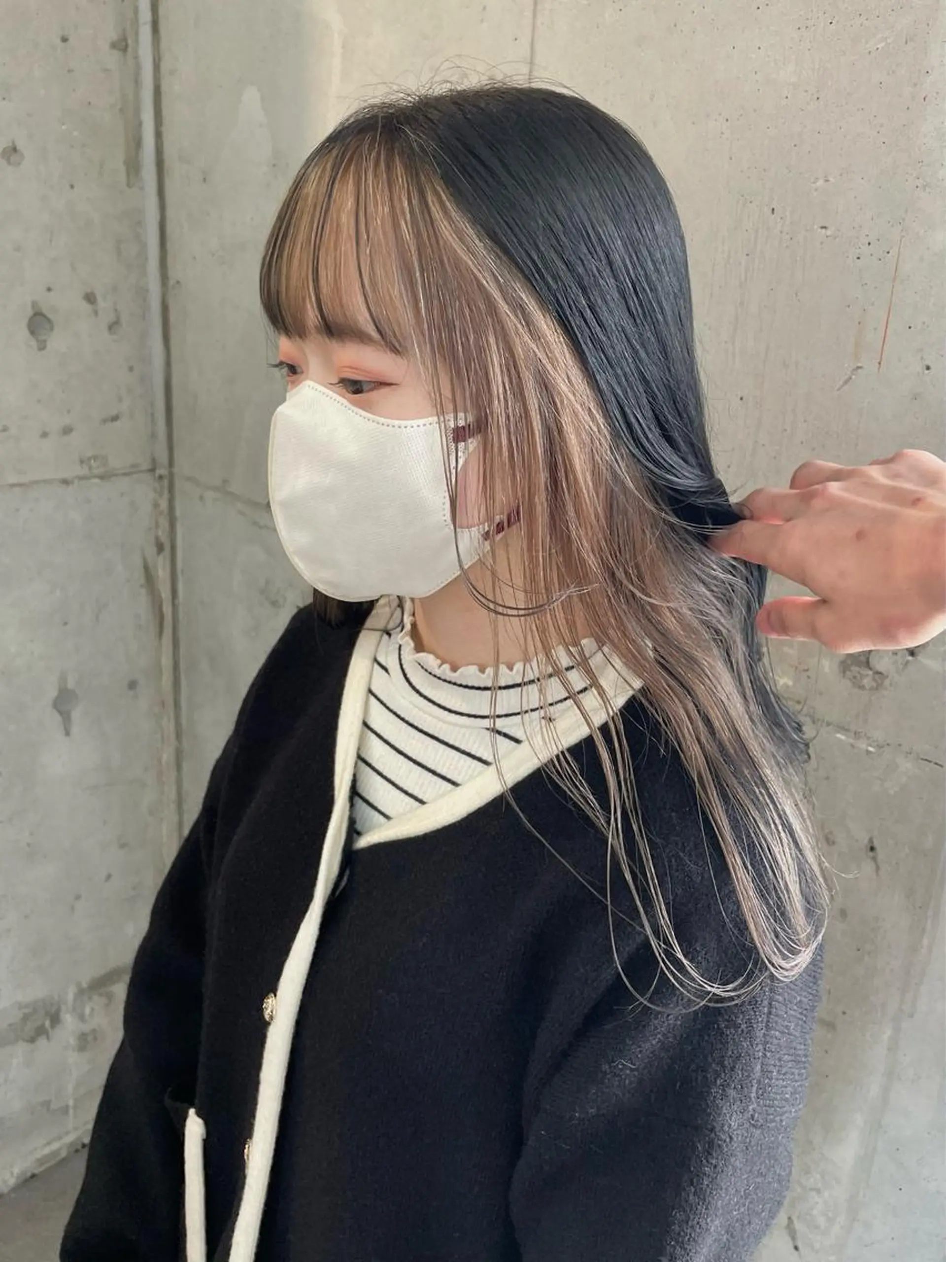 ロング カラー ミストバング  フェイスフレーミング ヘアカラー lani hair salon所属・SHOTO ハイトー ン/デザインカラーのヘアスタイル