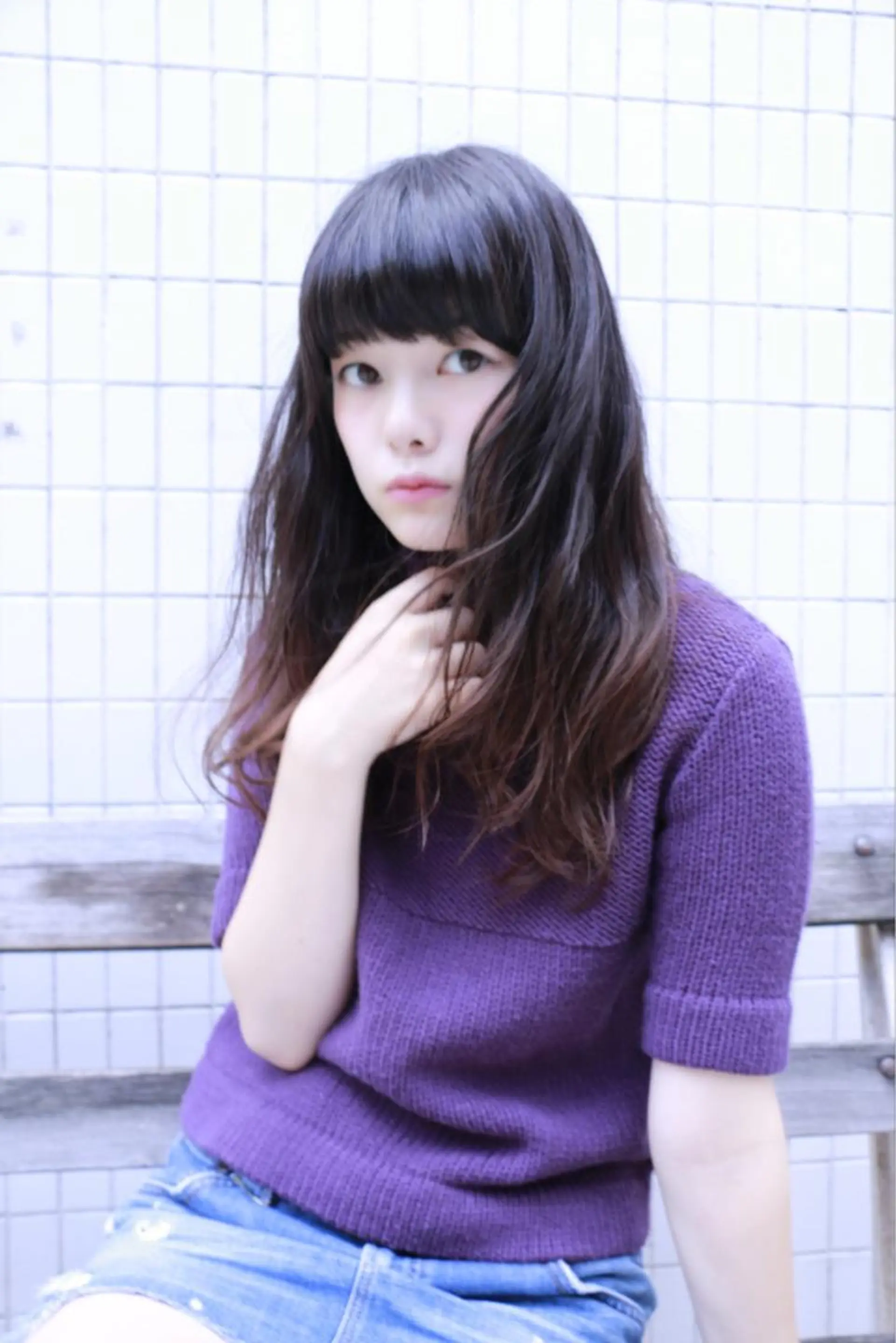 セミロング ロング カラー グラデーションカラー ロング 【コテ巻きパーマ】 関根竜太のヘアスタイル