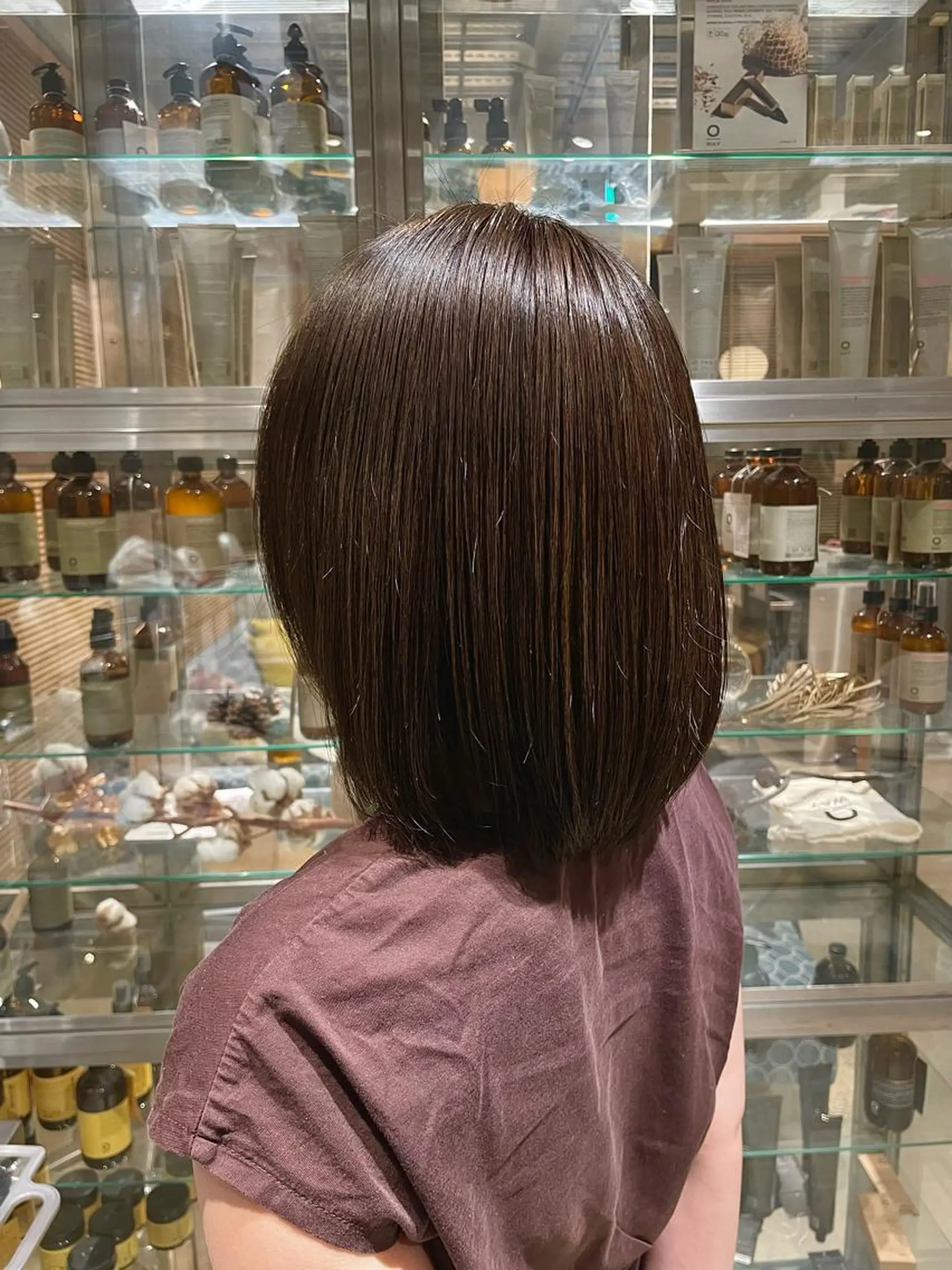 カラー アッシュ 透明感カラー イルミナカラー 山﨑 心優のヘアスタイル