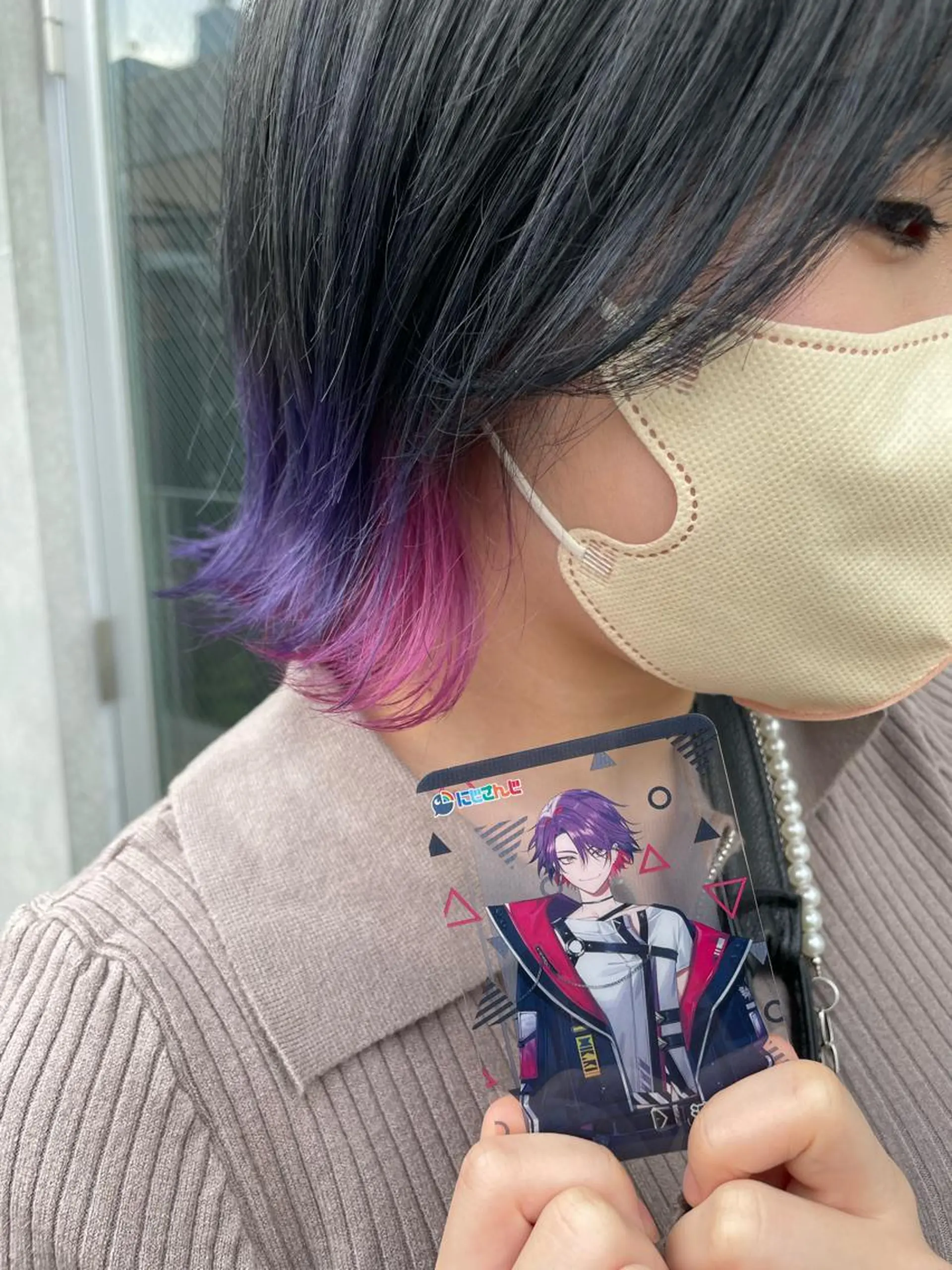 ミディアム カラー ブリーチ ケアブリーチ ダブルカラー インナーカラー/推し アニメカラー/ウルフのヘアスタイル
