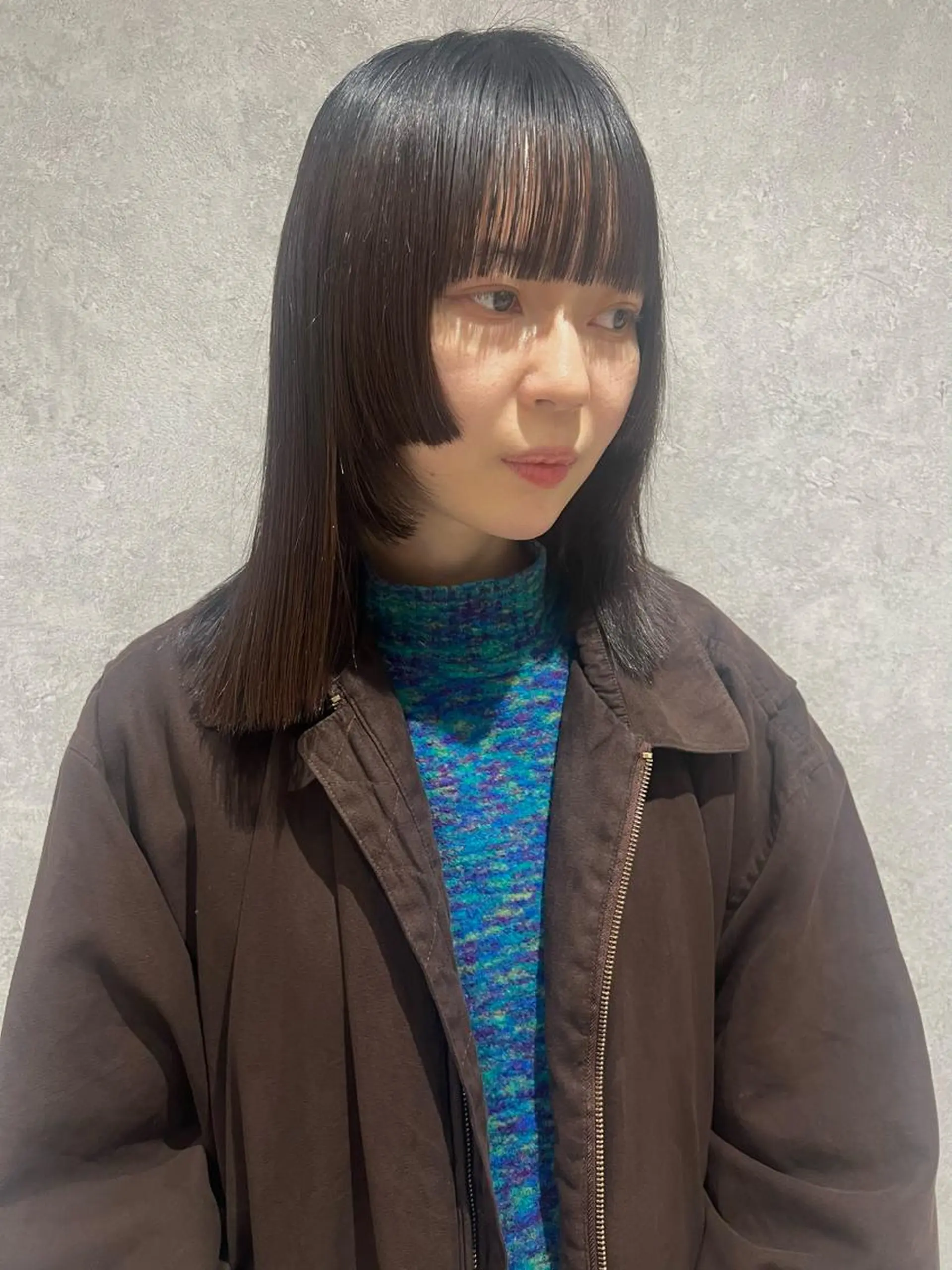 セミロング ワイドバング AI TOKYO　S所属・mizuki 【韓国レイヤー】のヘアスタイル