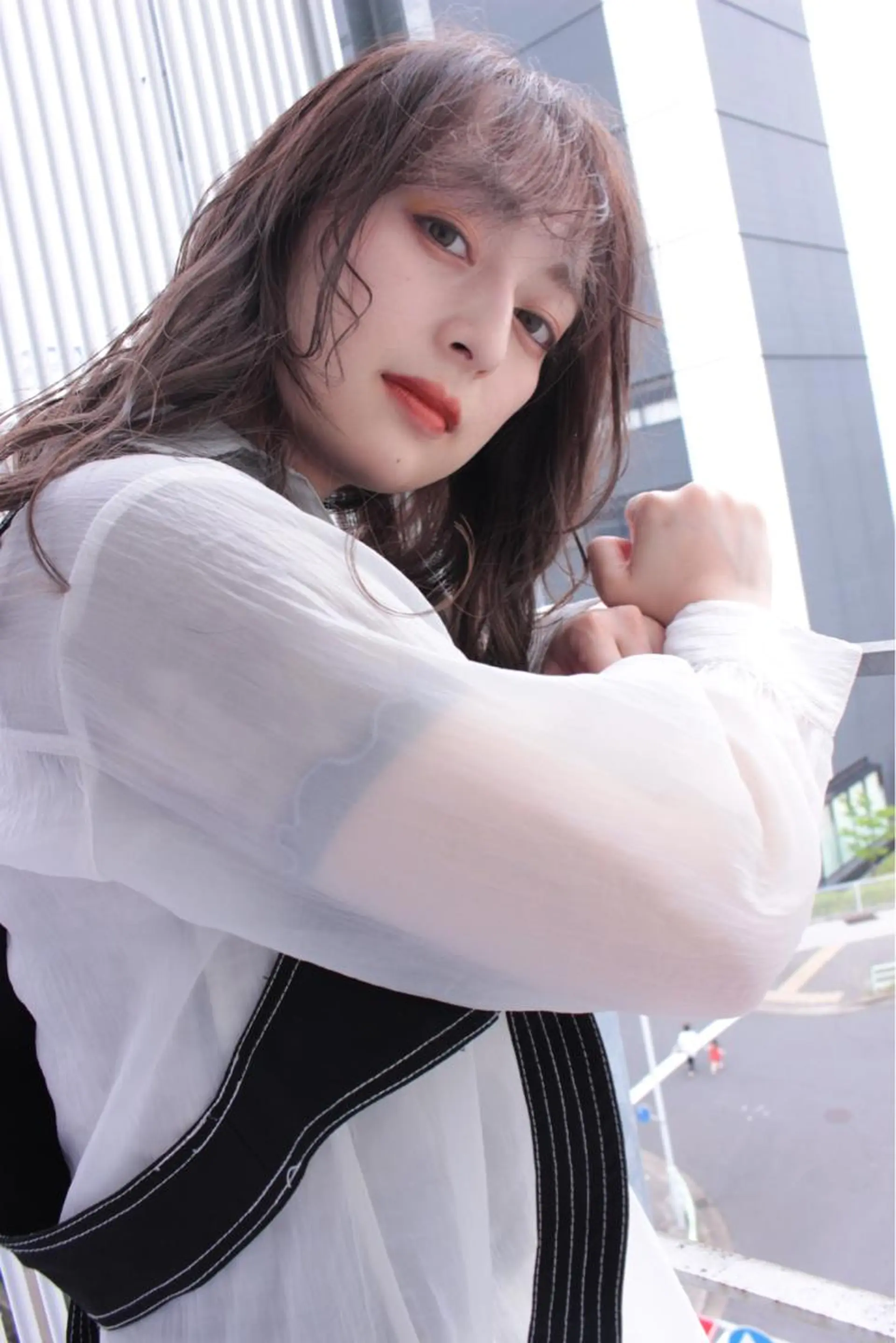 ミディアム カラー カット ヘアカラー トリートメント ハイトーン/レイヤー /ケアブリーチ石川治のヘアスタイル