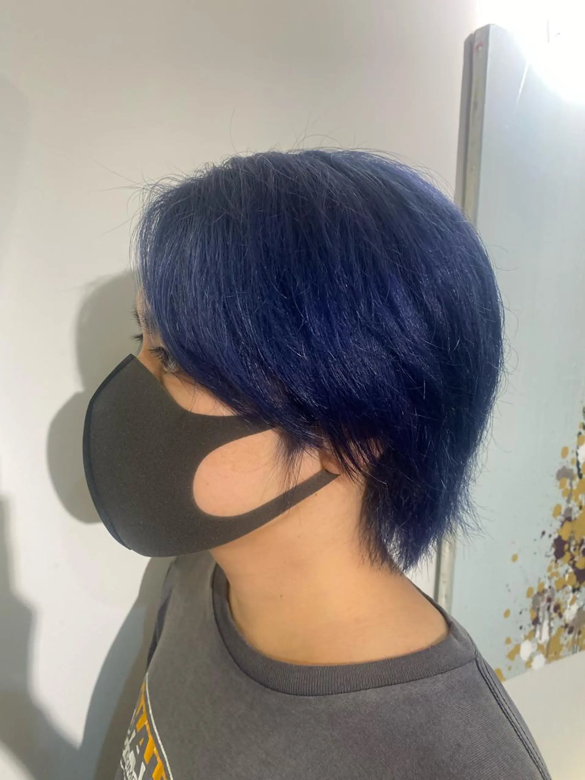 ショート カラー メンズ ネイビーカラー ヘアカラー WAWA 高円寺 祥一朗のヘアスタイル