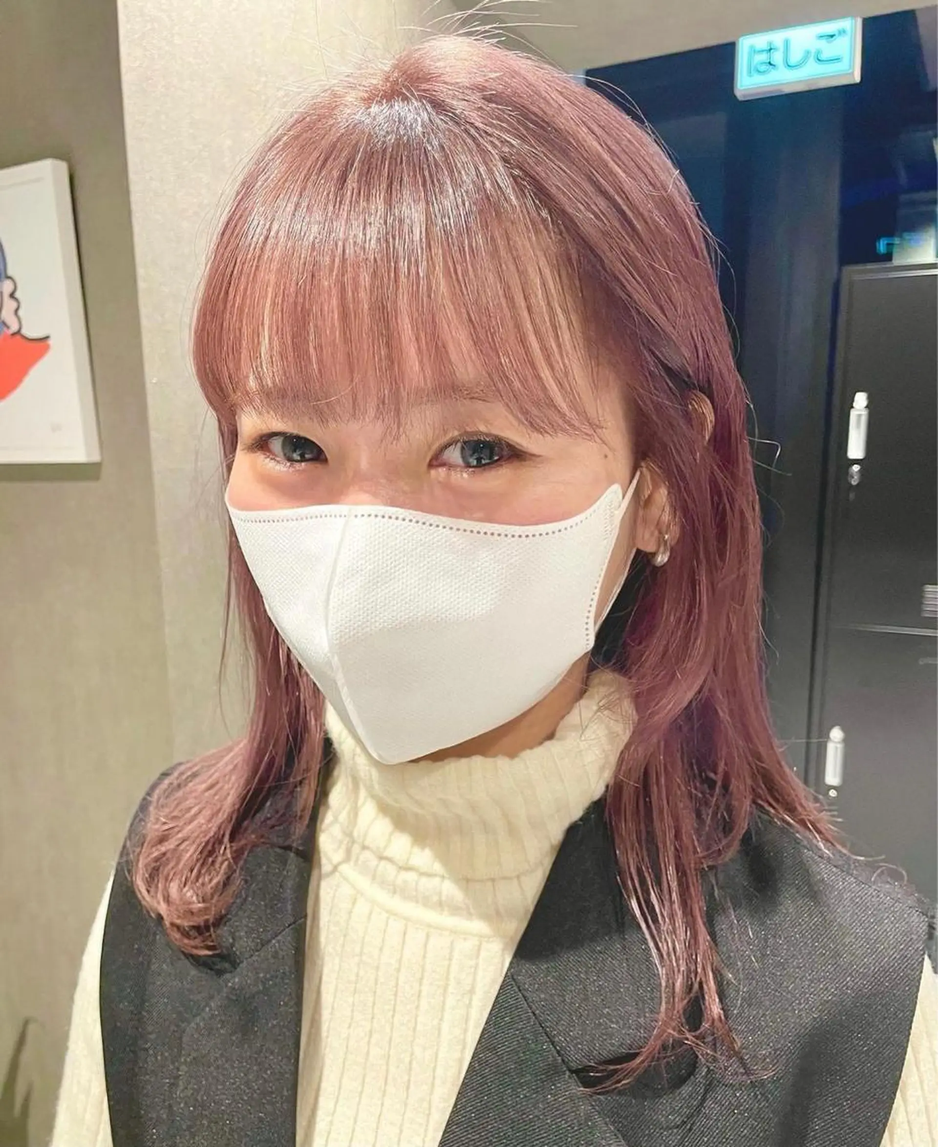 セミロング カラー メンズパーマモデル 募集　サトチハルのヘアスタイル