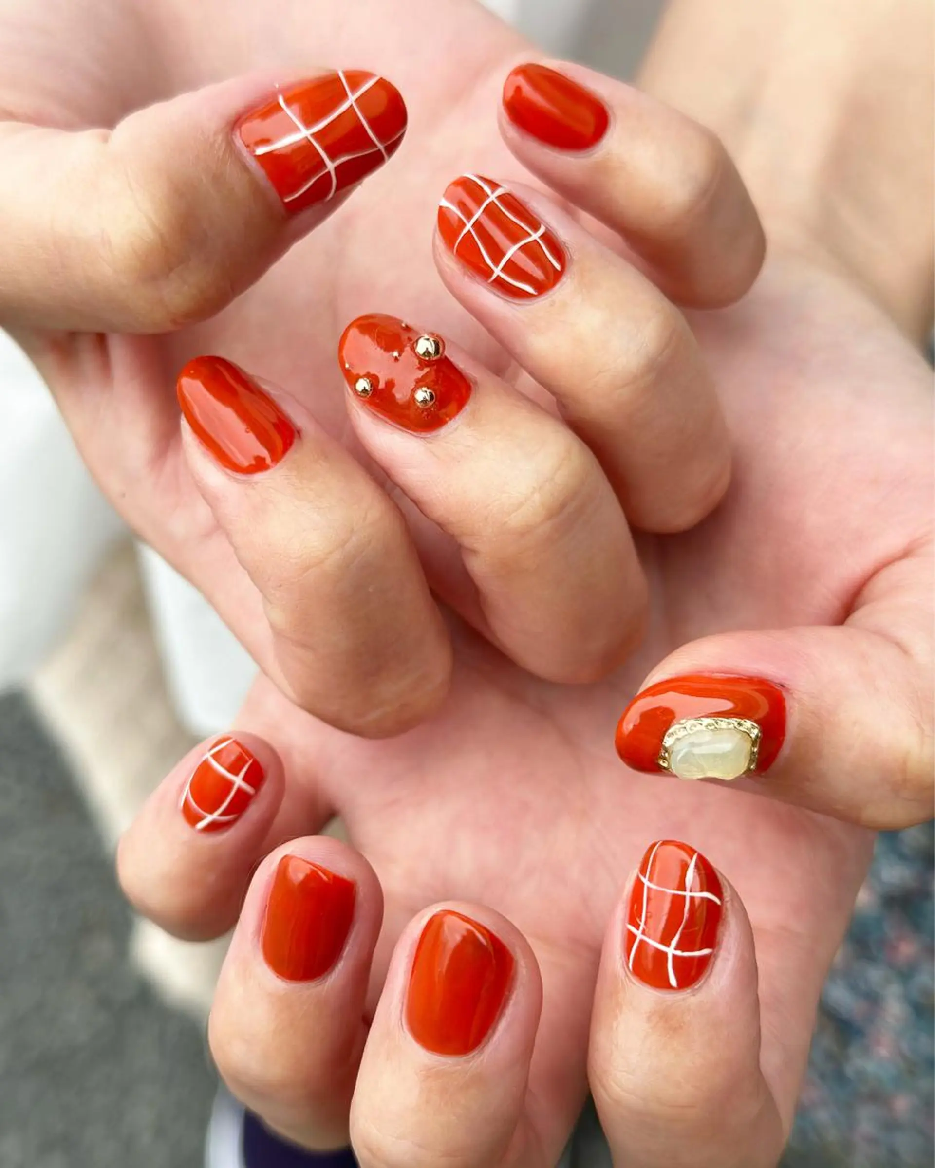ネイル オレンジ ハンドネイル nail campのネイルデザイン