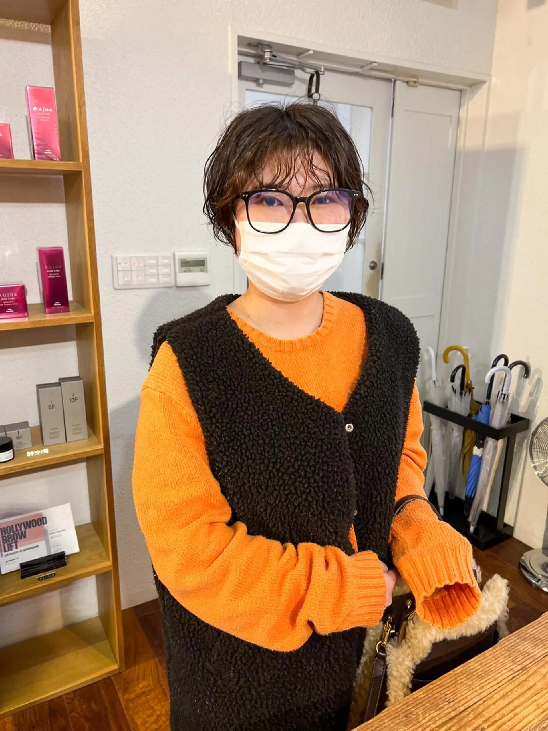 ショート カラー パーマ ブラウンカラー 似合わせカット ニュアンスパーマ カット ヘアカラー パーマ 水野 雪 パーマ/暖色カラーのヘアスタイル
