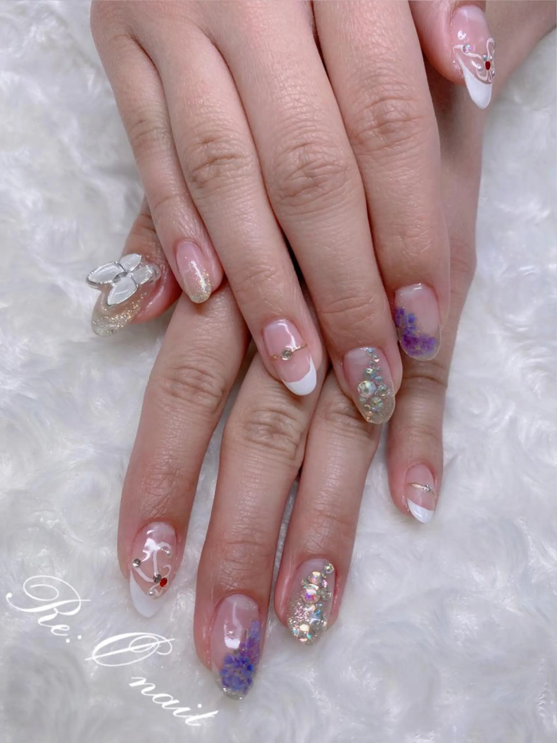 ネイル 成人式 ハンドネイル Re:Ø nail 🩵TSUJIのネイルデザイン