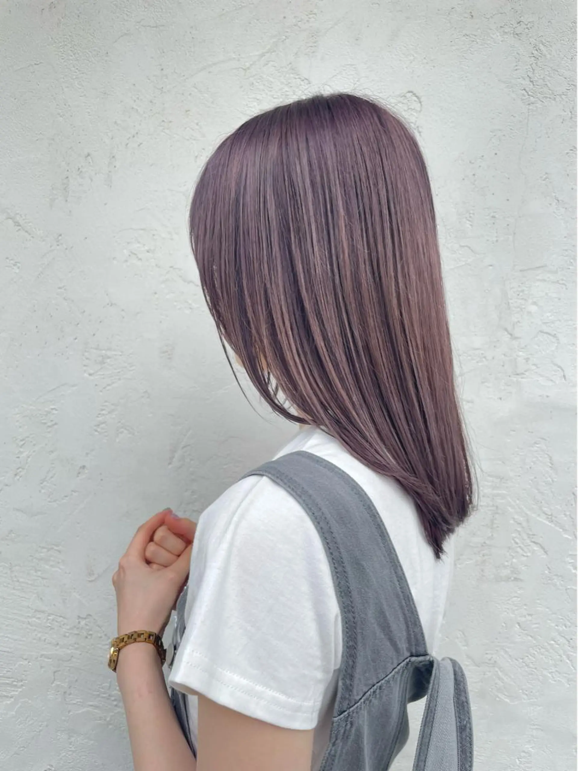 セミロング カラー ヘアカラー トリートメント 顔周りカット× 髪質改善【リョウ】のヘアスタイル