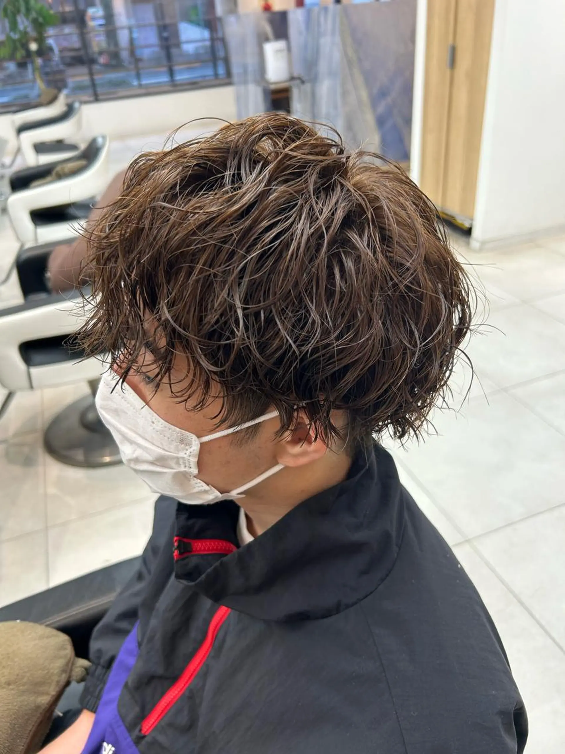 パーマ メンズ メンズブリーチ フェードカット メンズパーマ 学生（メンズ向け） スキンフェード L PLACE所属・L PLACE 丸山一希のヘアスタイル