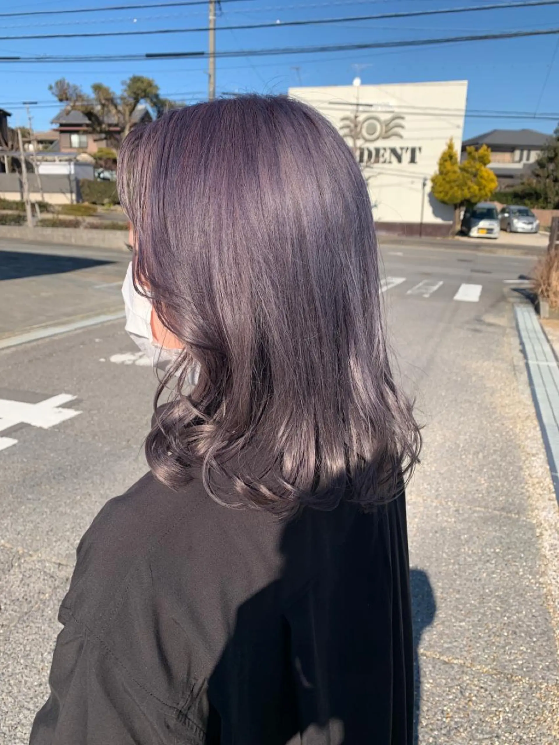 ミディアム カラー グレージュ ラベンダーカラー ラベンダーグレージュ ラベンダーグレー Hair Muse'e所属・永富 那於のヘアスタイル