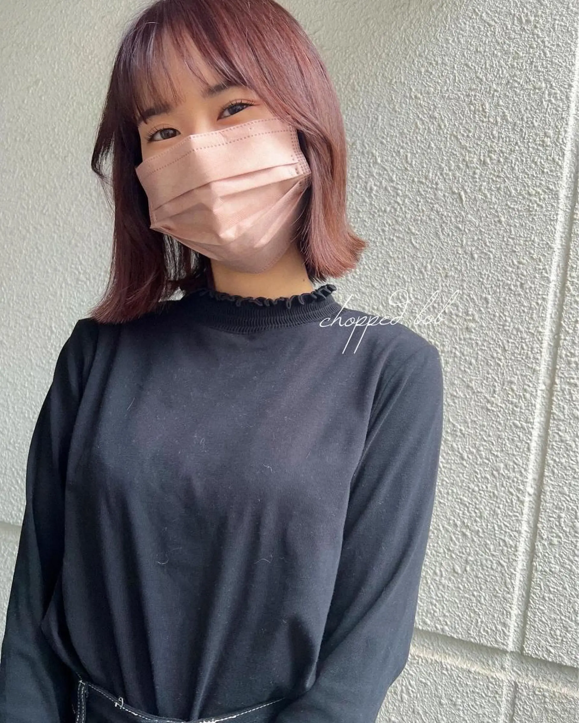 ミディアム カラー 切りっぱなしボブ ボブ カット ヘアカラー トリートメント カラーパティシエ facce🌼ikoのヘアスタイル