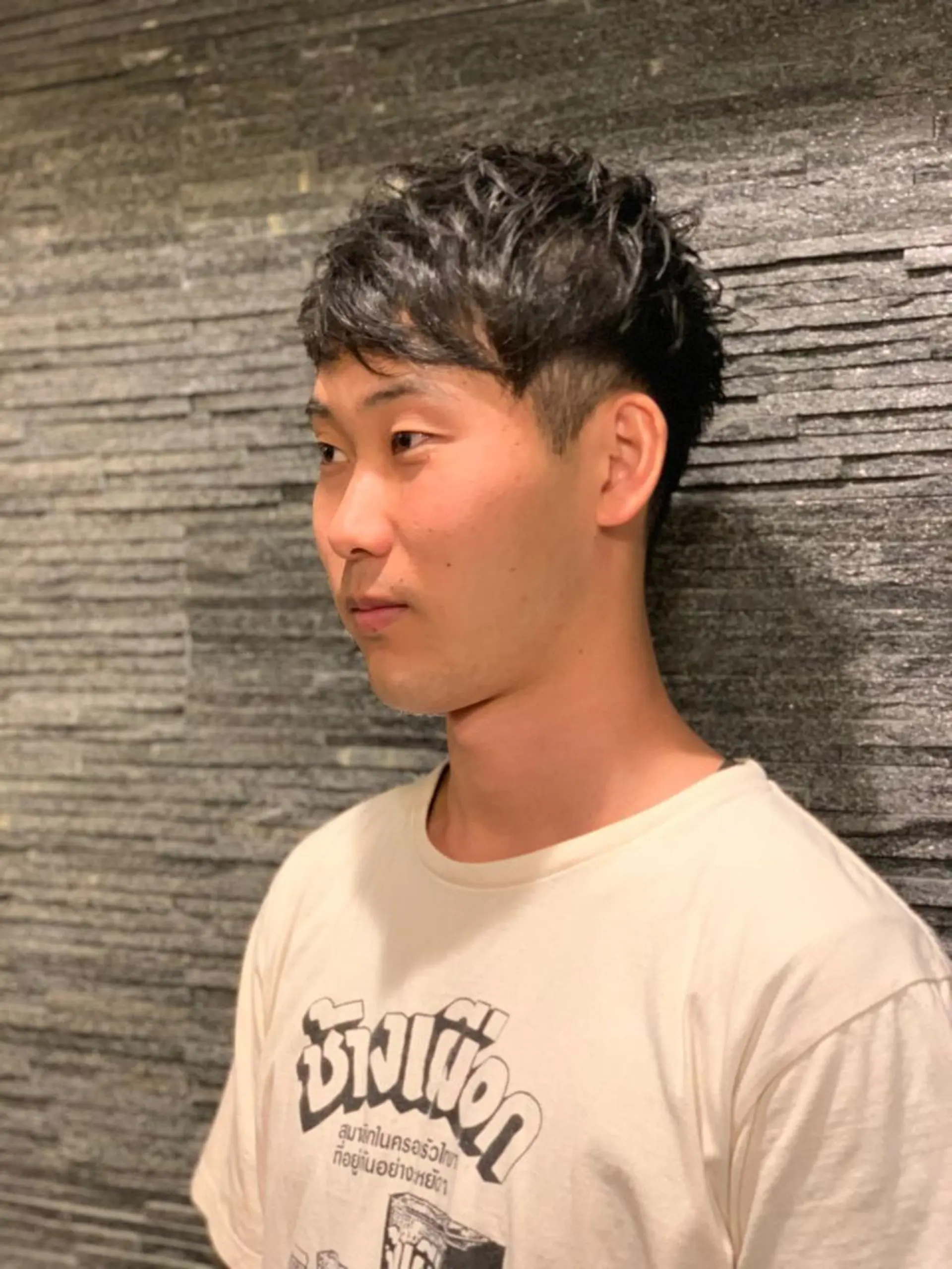 ミディアム メンズ HIROGINZAプレミアムバーバー赤坂店所属・田中 千恩のヘアスタイル