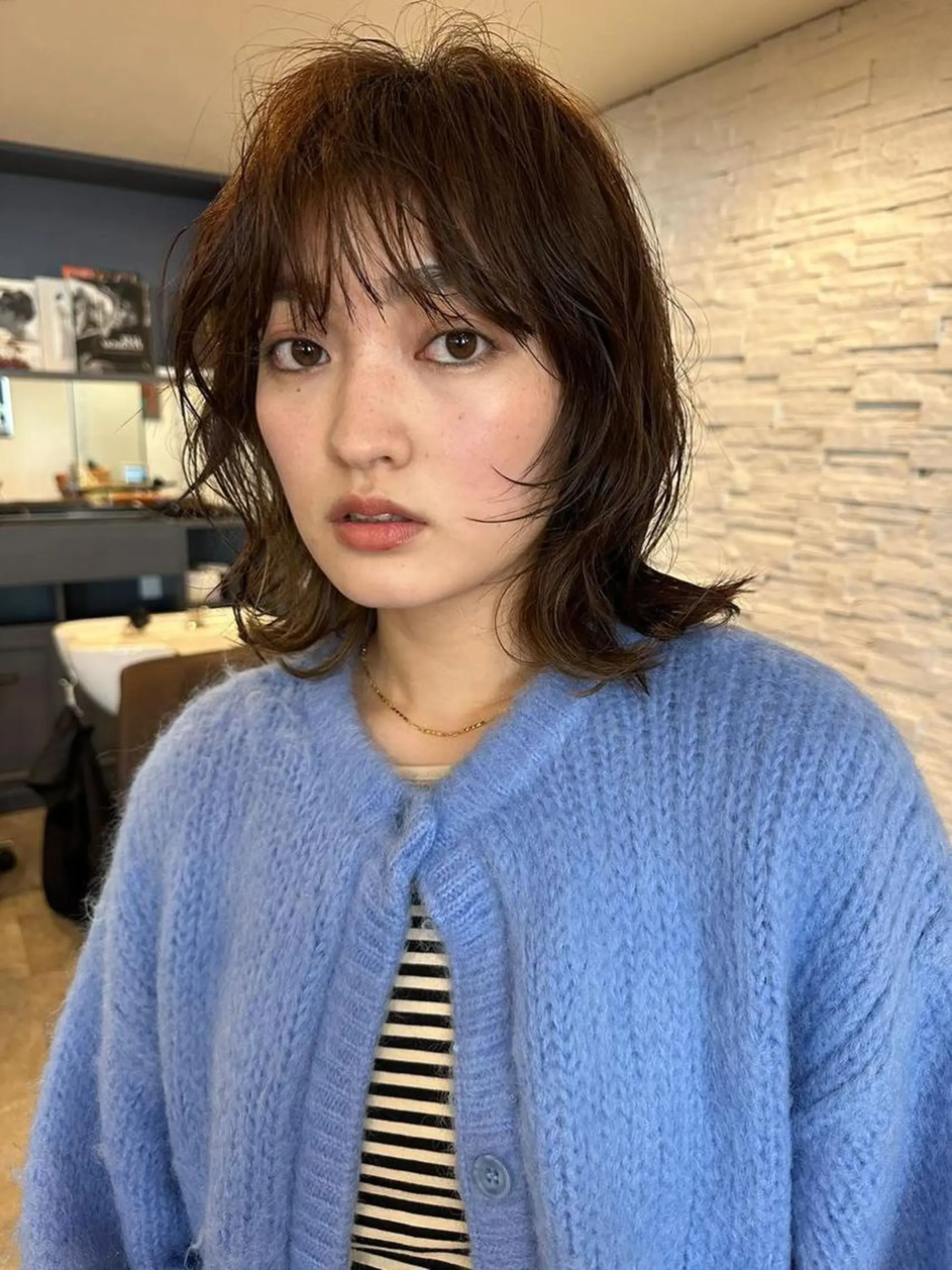 ミディアム ミディアムパーマ ウルフカット 古沢 新のヘアスタイル