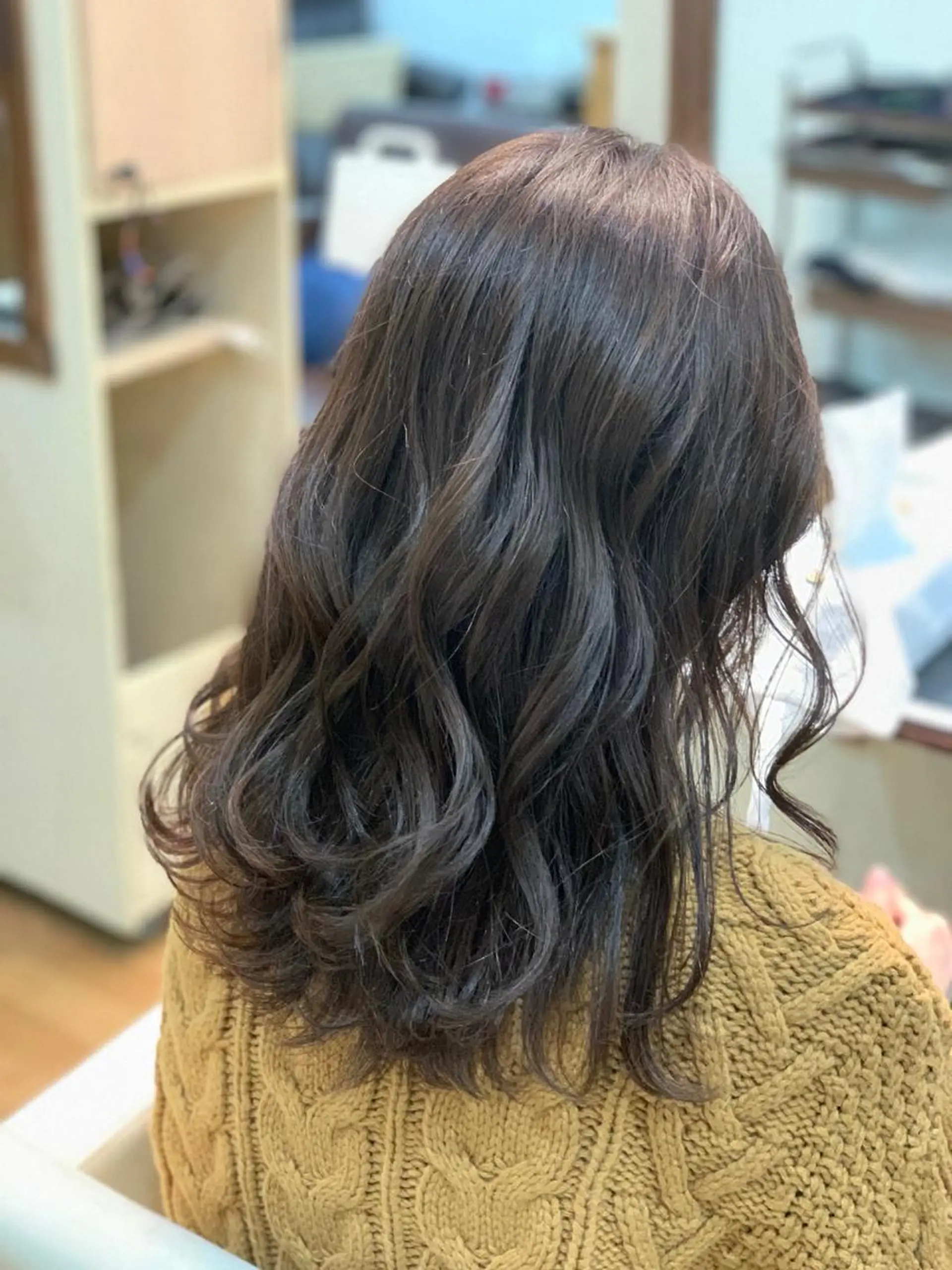 ミディアム カラー カット パーマ 清光 泰之のヘアスタイル