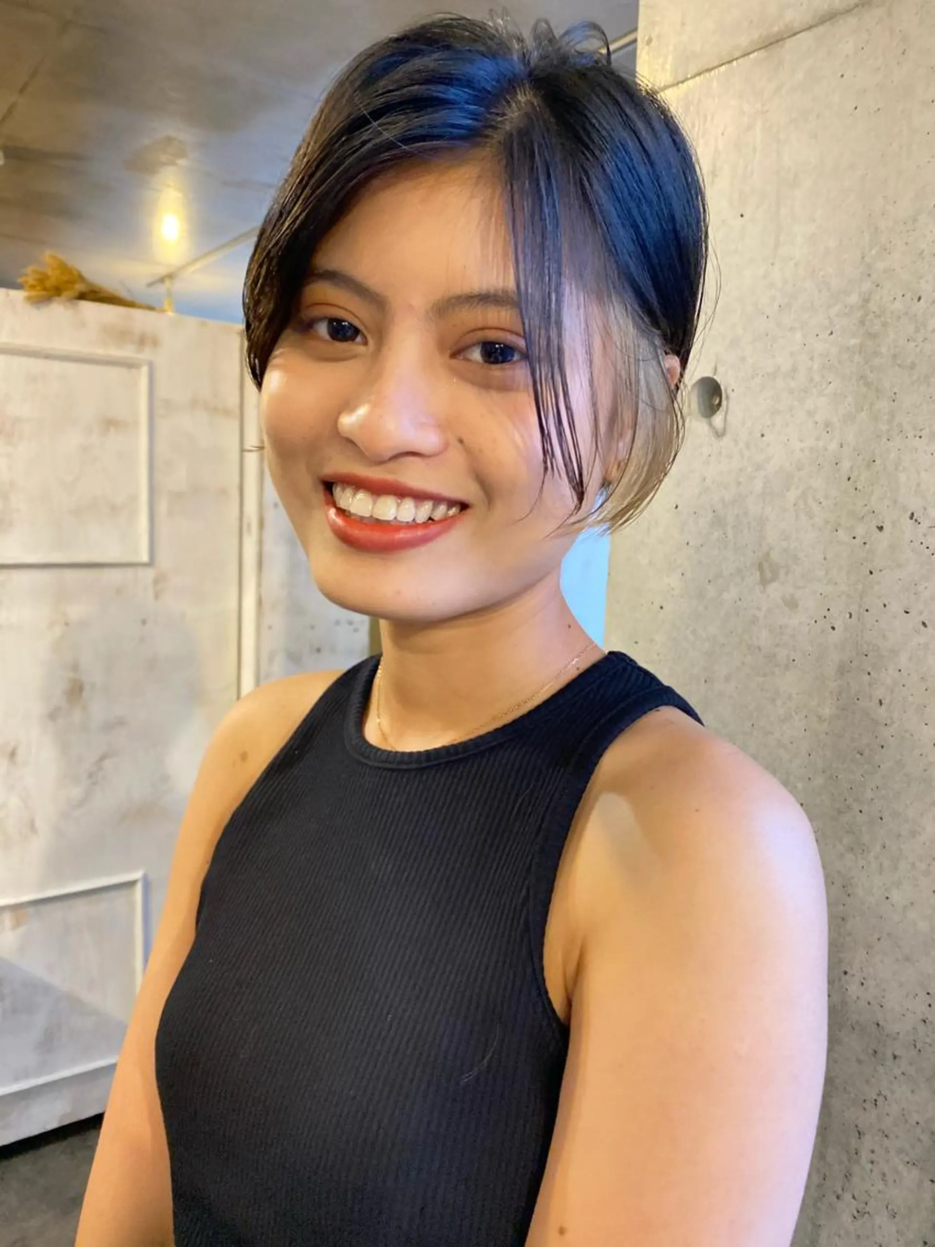 ショート カラー パーマ ヘアアレンジ メンズ キッズ ネイル マツエク・マツパ 黒髪 モリモト サナのヘアスタイル